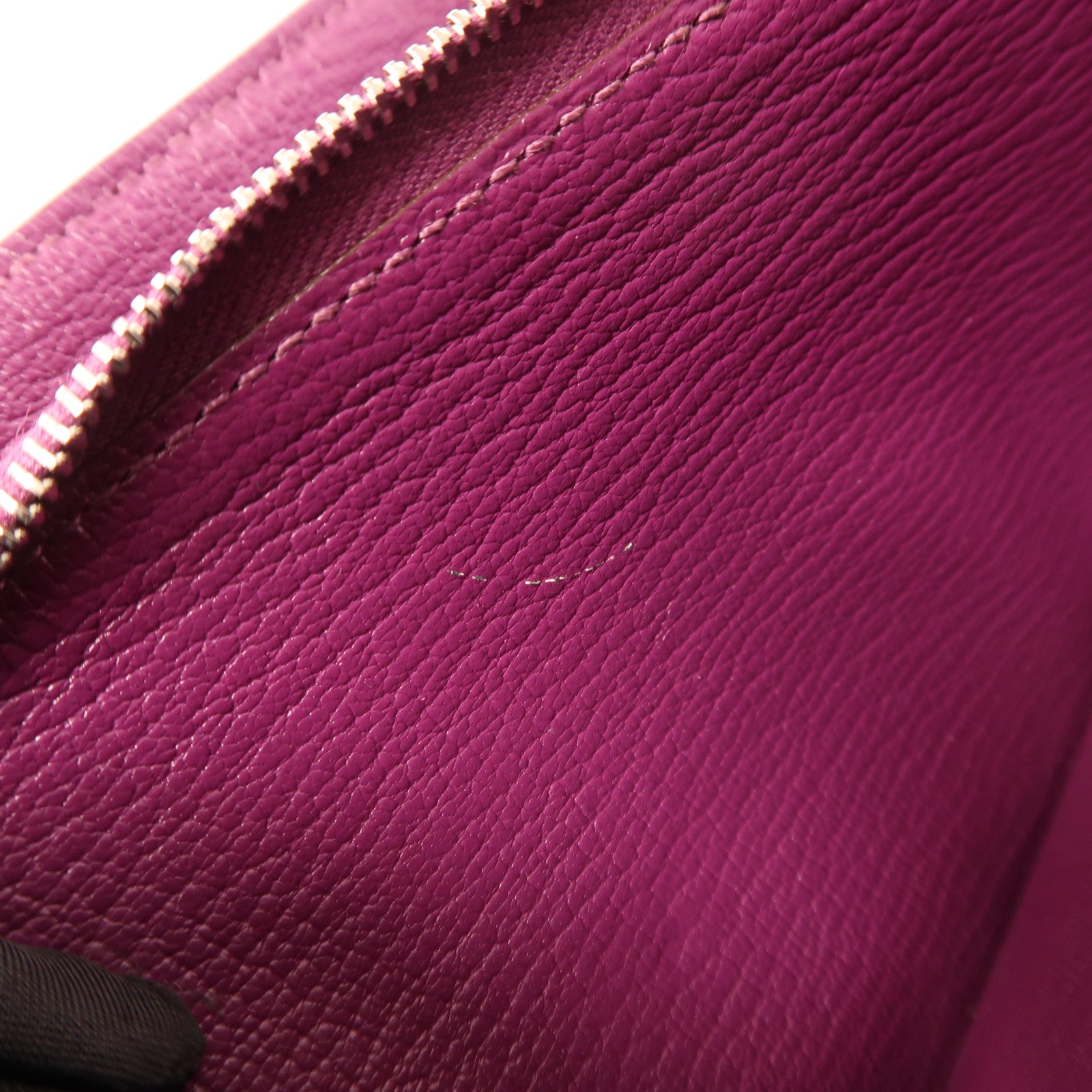 HERMES Chevre山羊皮革Kelly Long Wallet銀扣長錢包Cassis