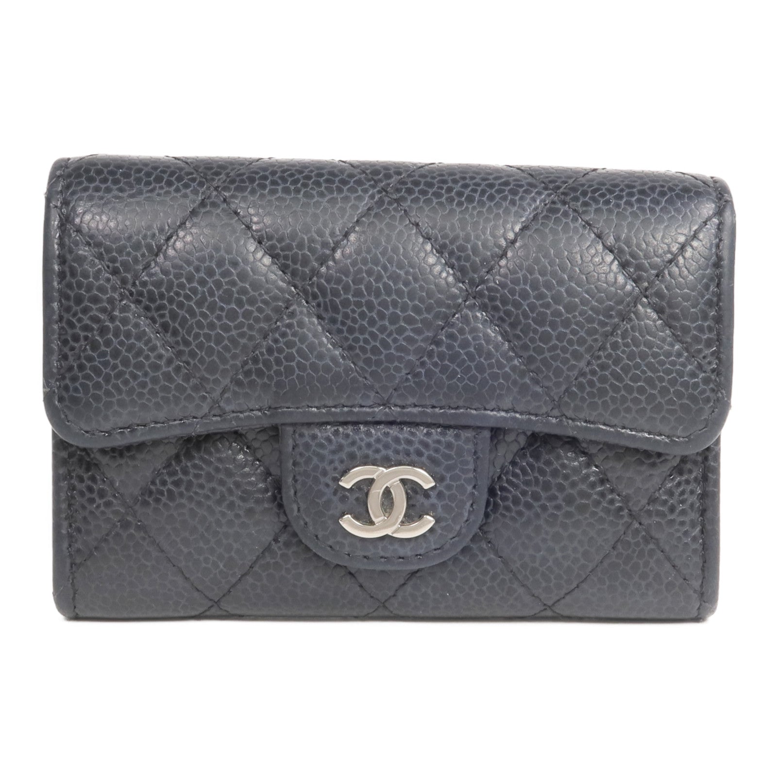 CHANEL 牛皮皮革Card Case銀扣卡片套