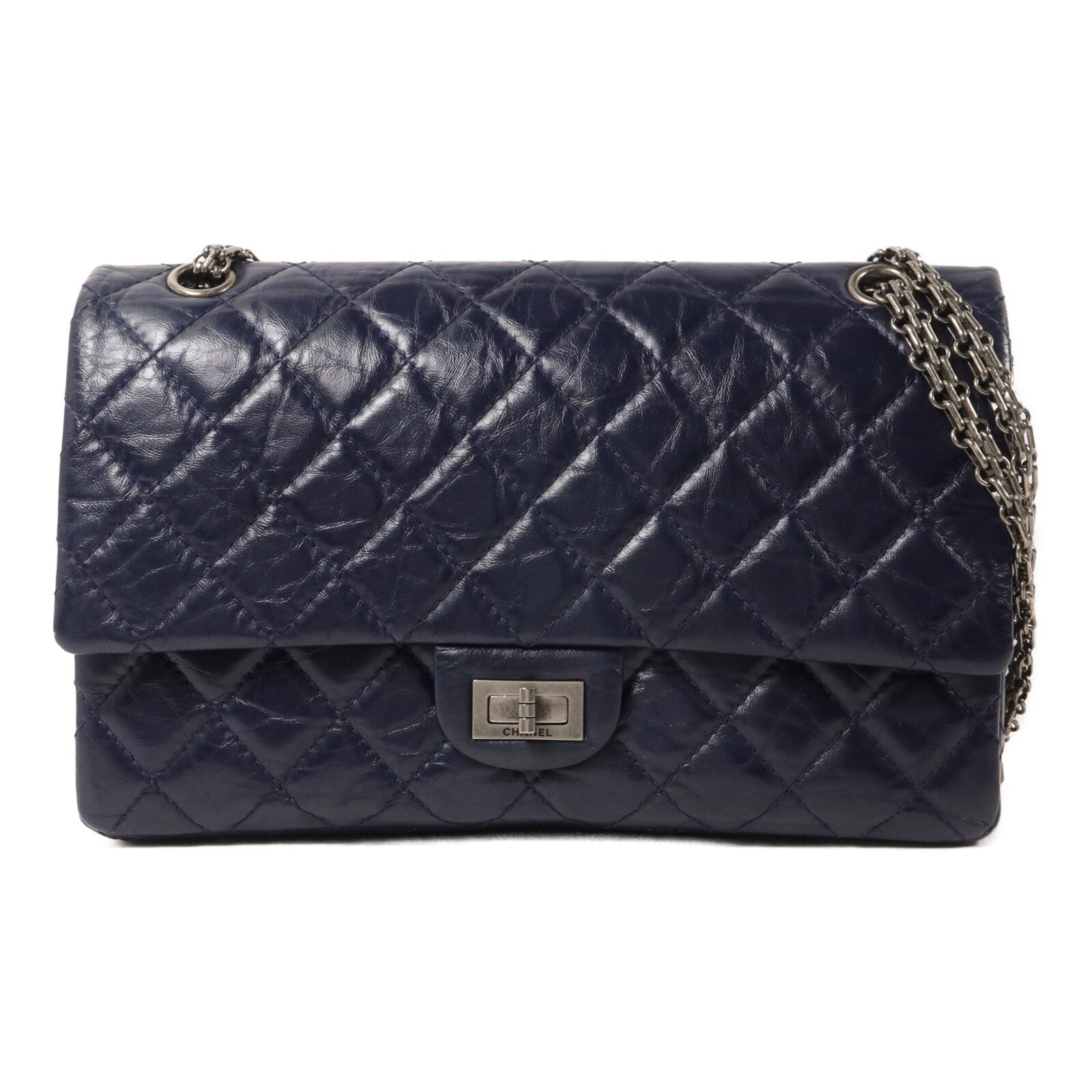 CHANEL 牛皮皮革2.55 Medium鏈帶肩背袋
