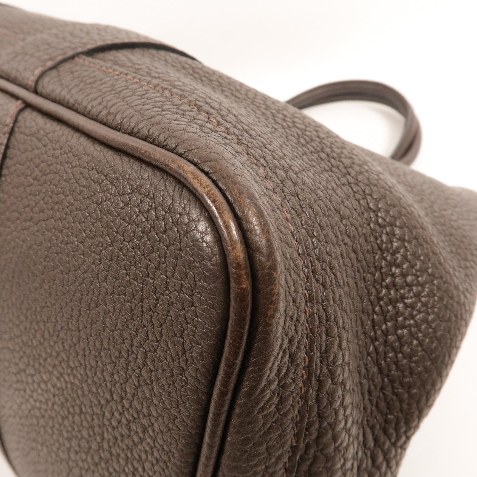 HERMES Negonda皮革Garden Party PM手挽袋Chocolate