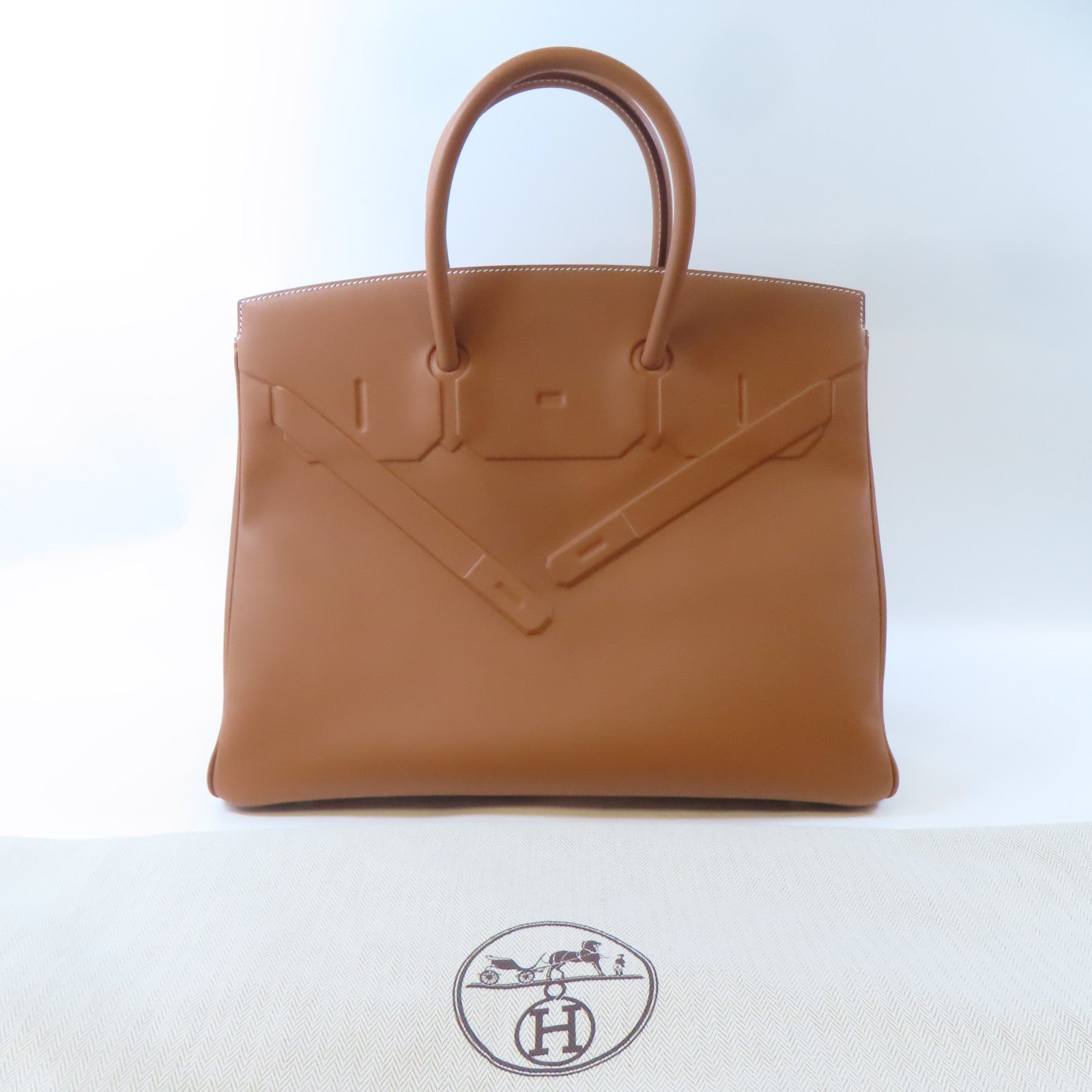 HERMES 【激減優惠】Swift皮革Birkin 35銀扣手挽袋啡色