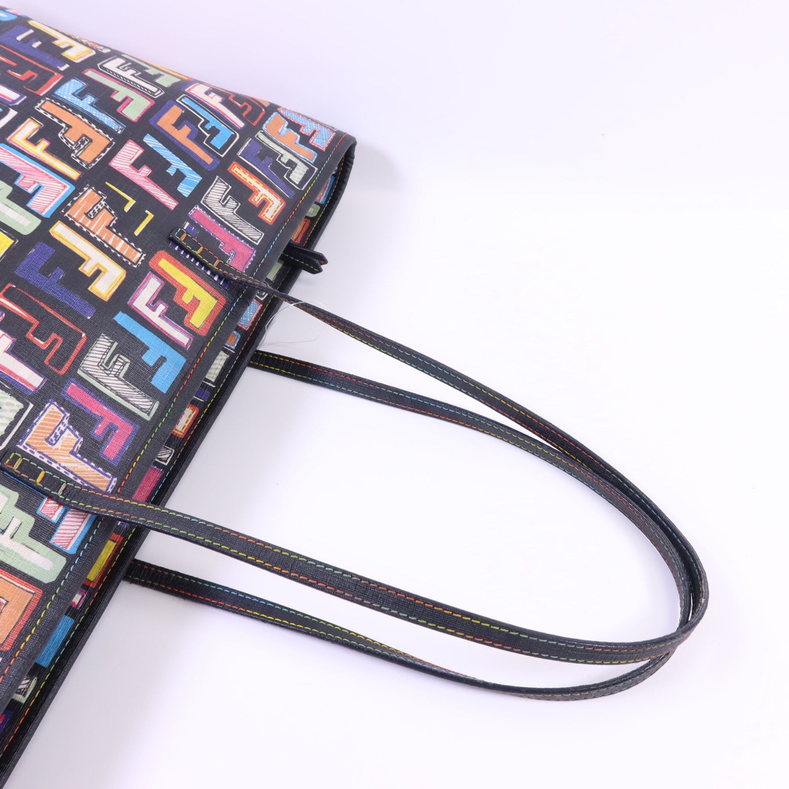 FENDI 塗層帆布Shoulder Tote金扣肩背袋/手挽袋