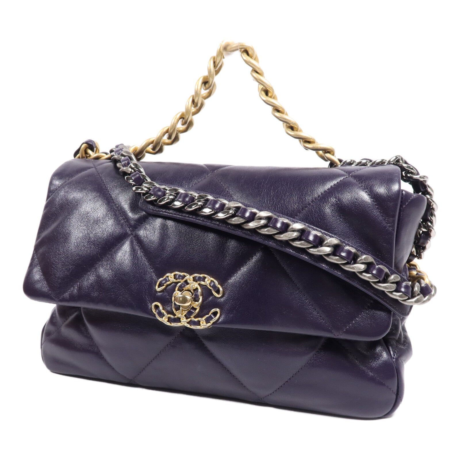 CHANEL 羊皮皮革Chanel 19鏈帶肩背袋