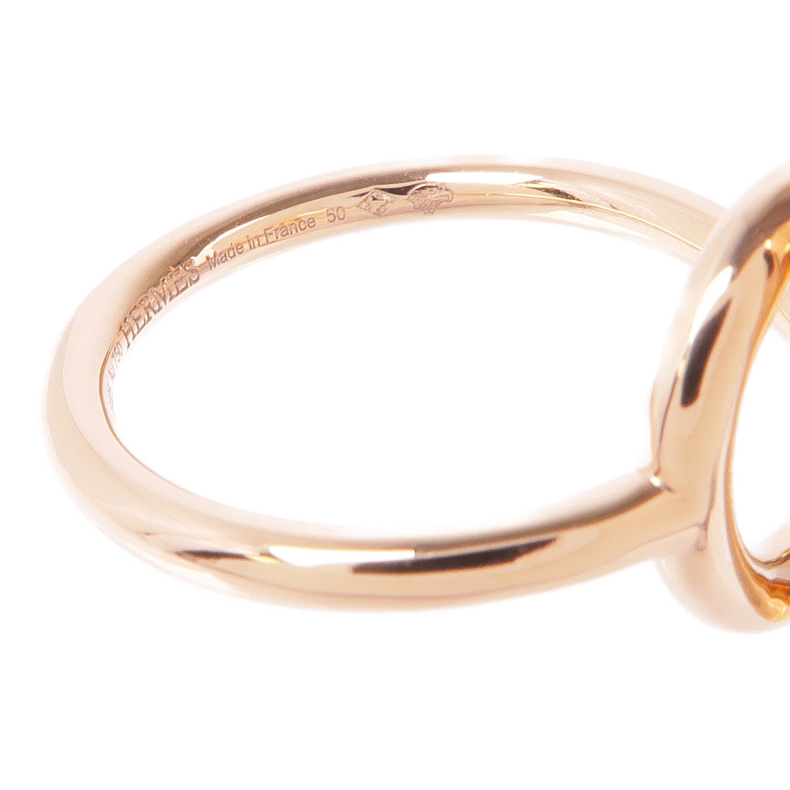 HERMES 18K玫瑰金Echappee Ring鑽石戒指Hermes#50 US#5.5