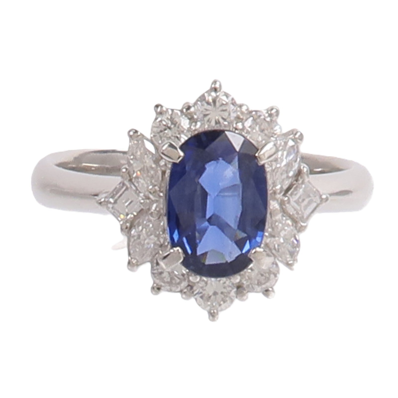 JEWELRY PT900鉑金Sapphire Diamond Ring藍寶石/鑽石戒指