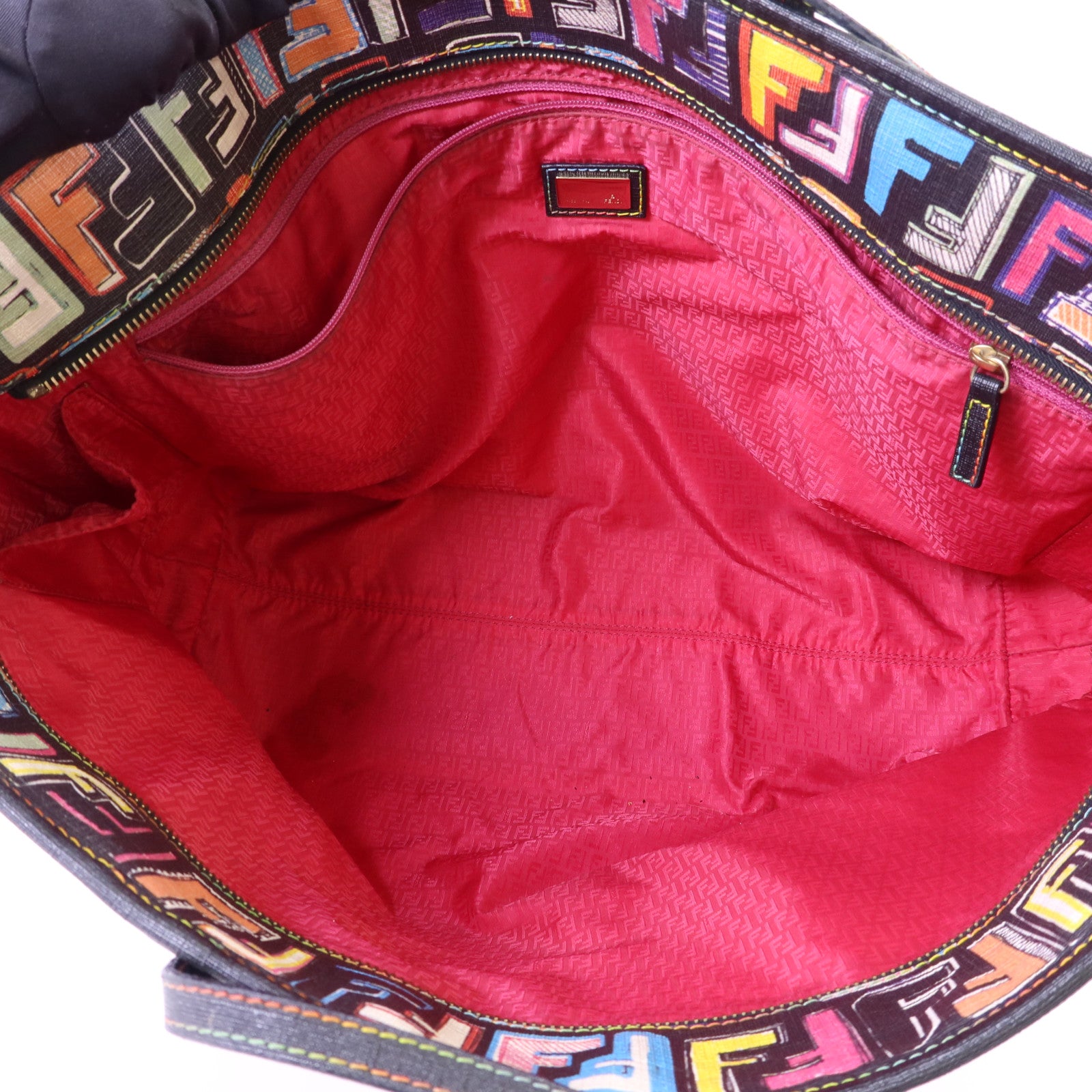 FENDI 塗層帆布Shoulder Tote金扣肩背袋/手挽袋