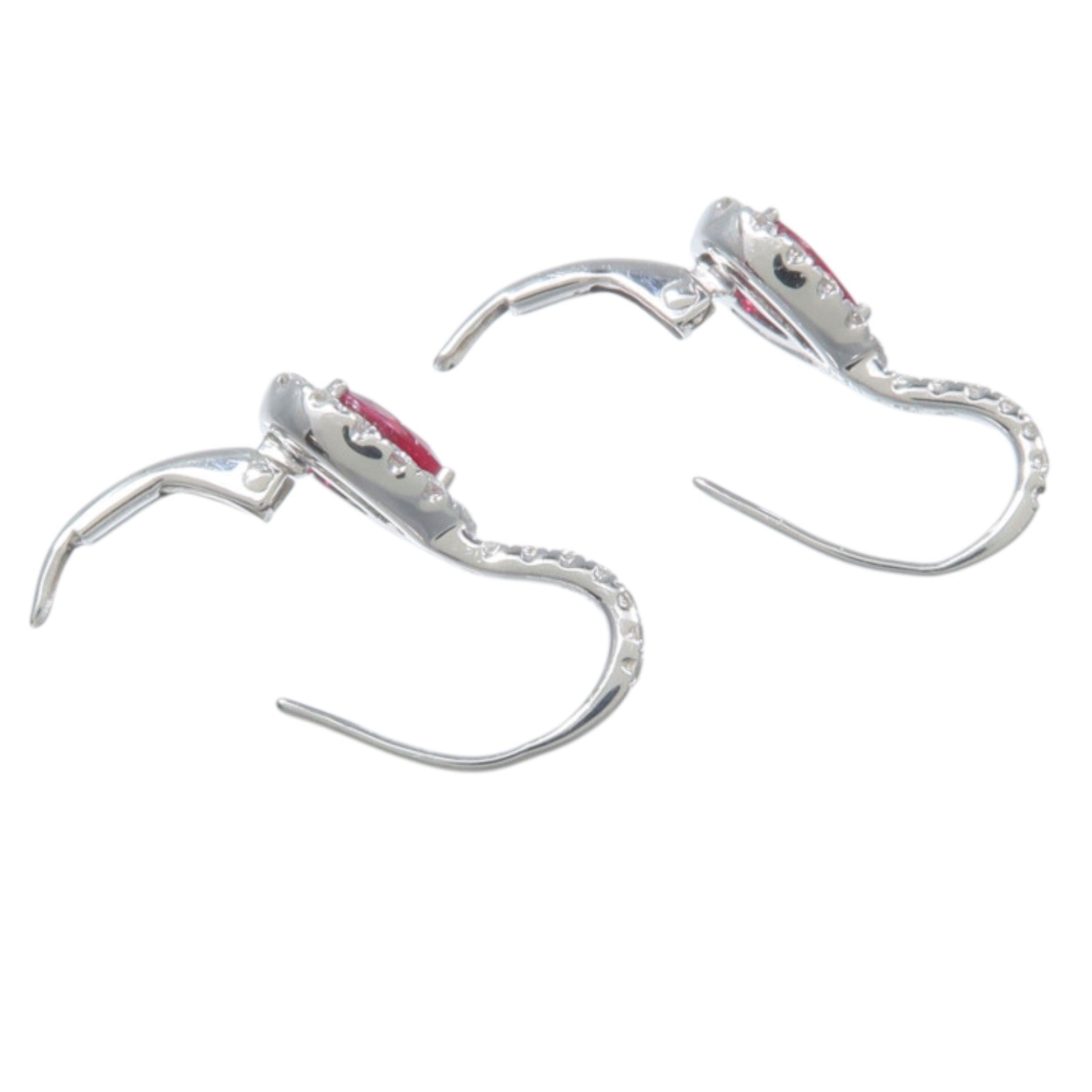 JEWELRY 18K白金Ruby Diamond Earrings紅寶石/鑽石耳環