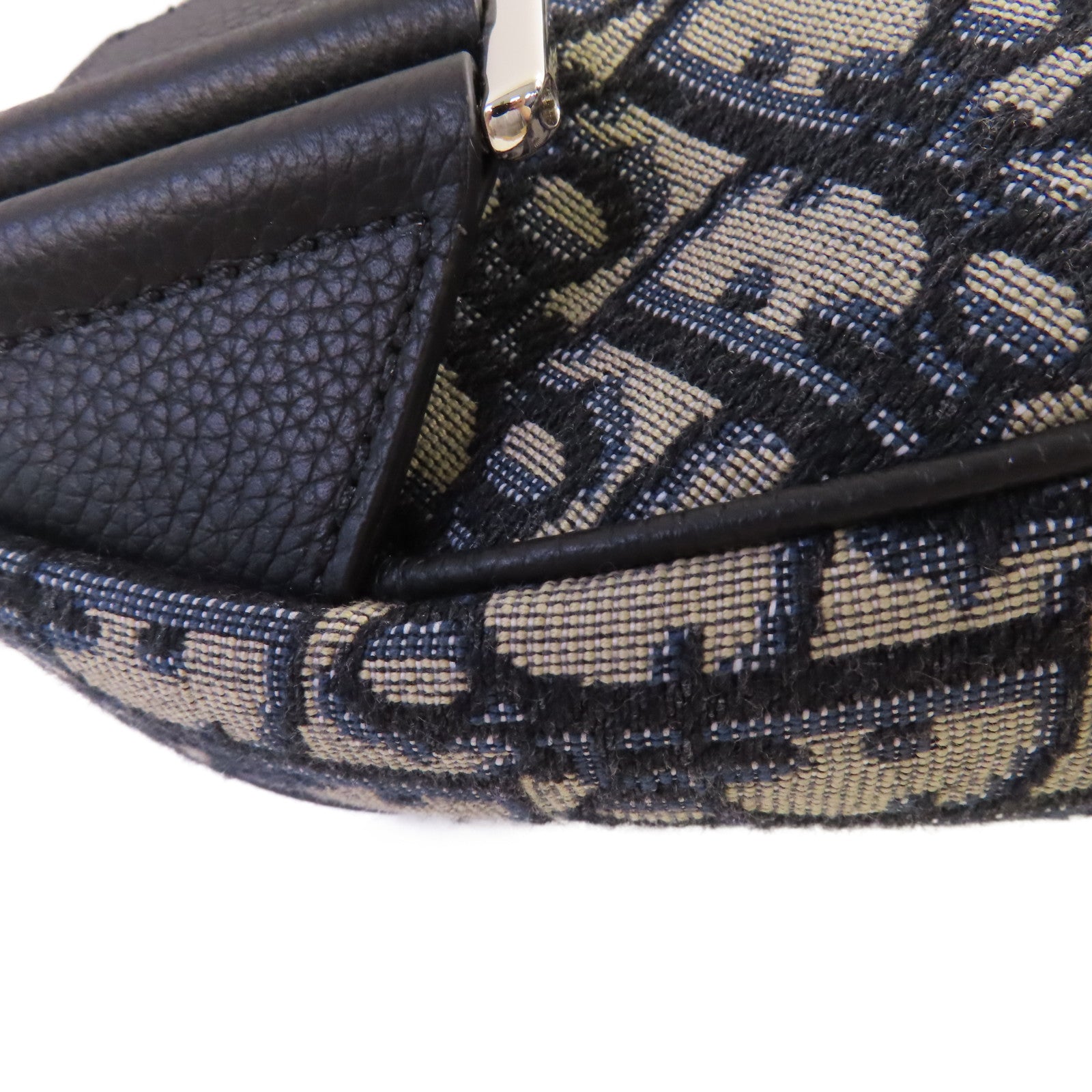 Dior 【激減優惠】Oblique帆布Saddle Shoulder Bag銀扣肩背袋寶藍色