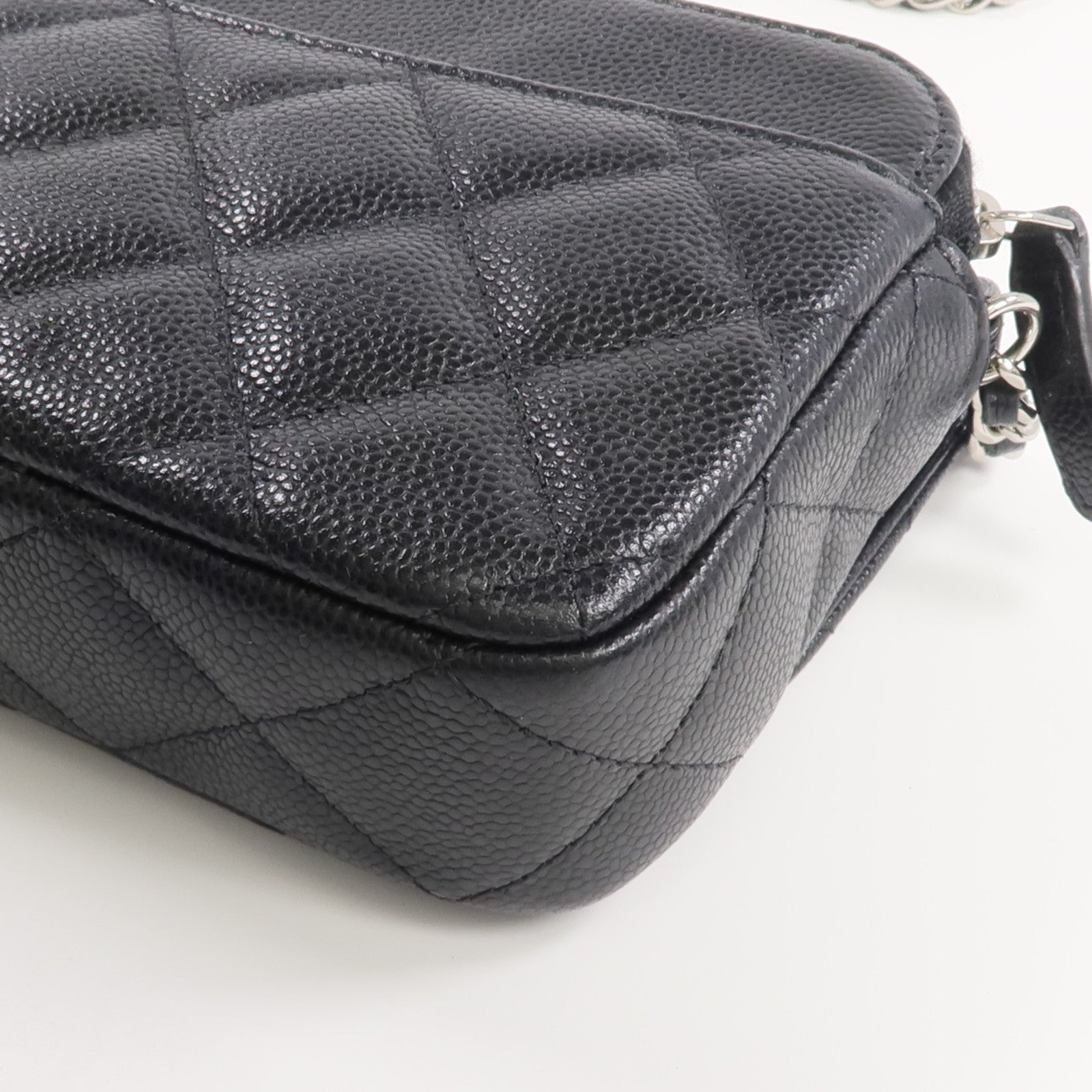 CHANEL 牛皮皮革WOC Wallet On Chain銀扣鏈帶肩背袋