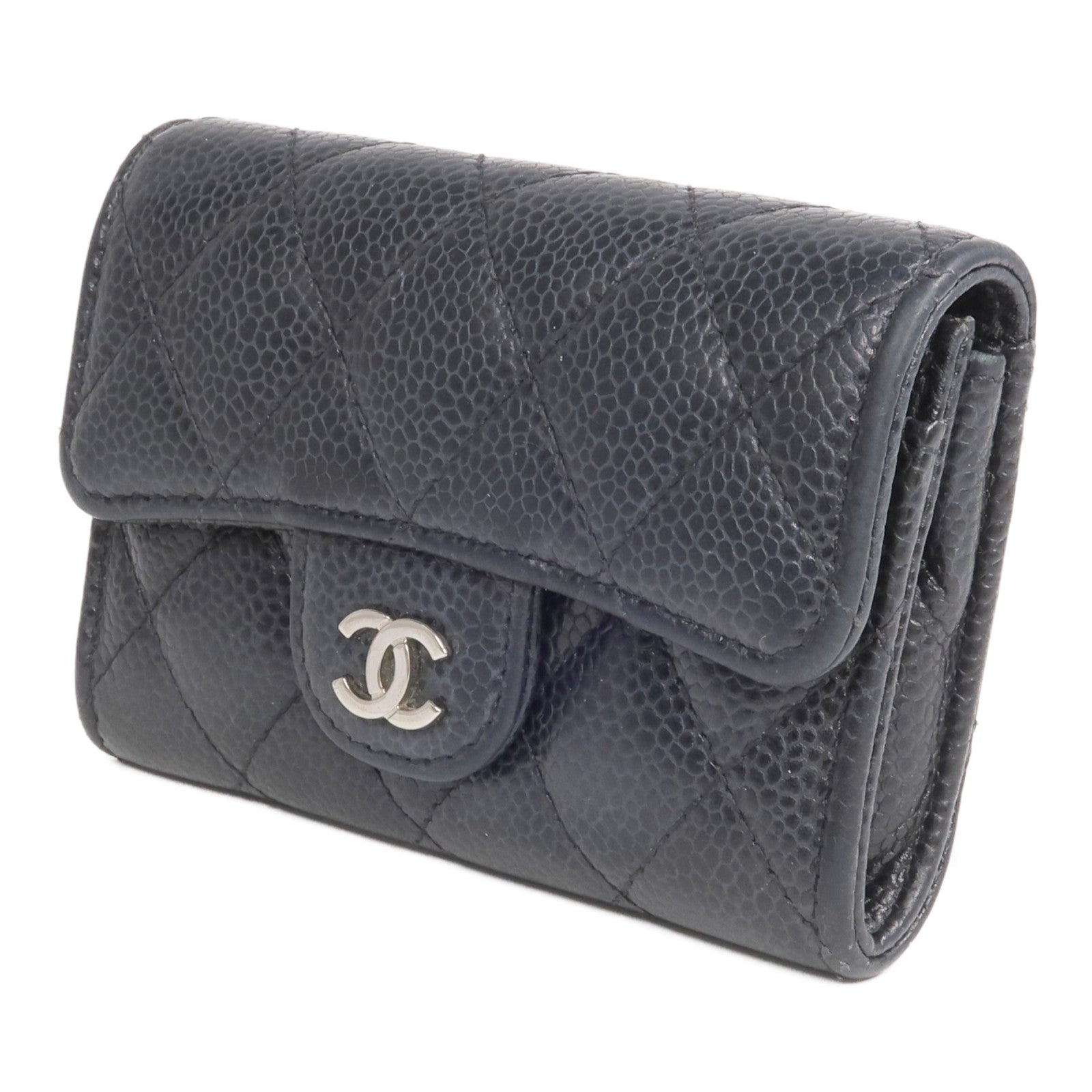 CHANEL 牛皮皮革Card Case銀扣卡片套