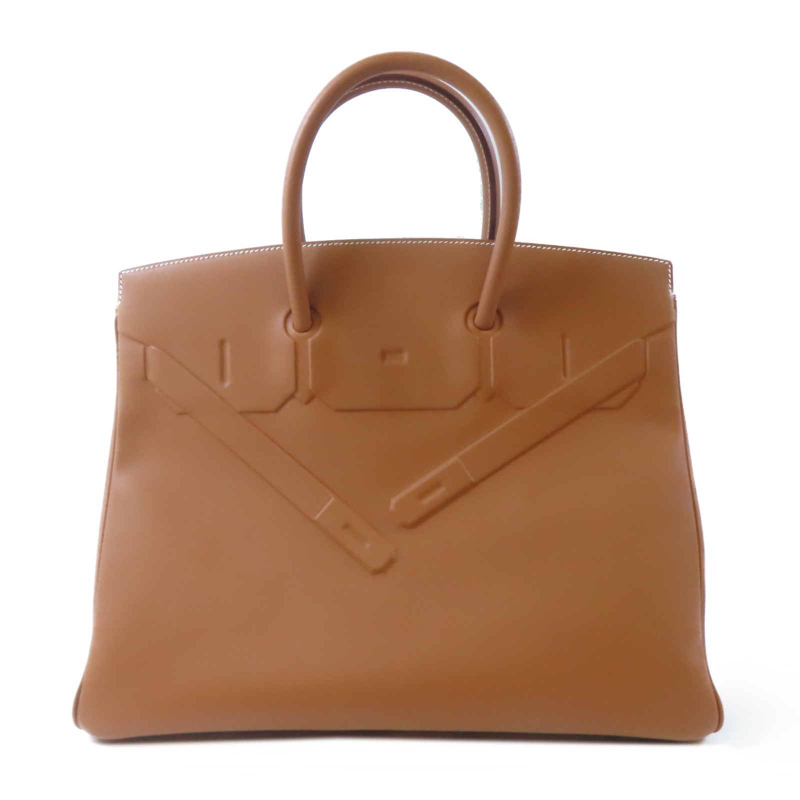 HERMES 【激減優惠】Swift皮革Birkin 35銀扣手挽袋啡色