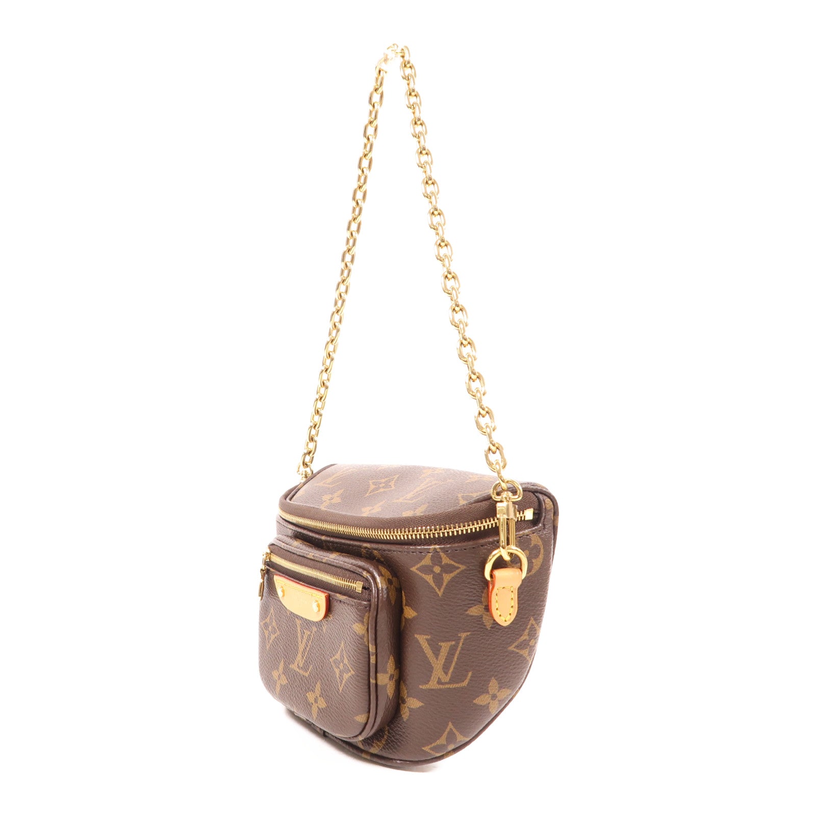 LOUIS VUITTON 【激減優惠】Monogram Mini Bumbag金扣手挽肩背兩用袋棕色