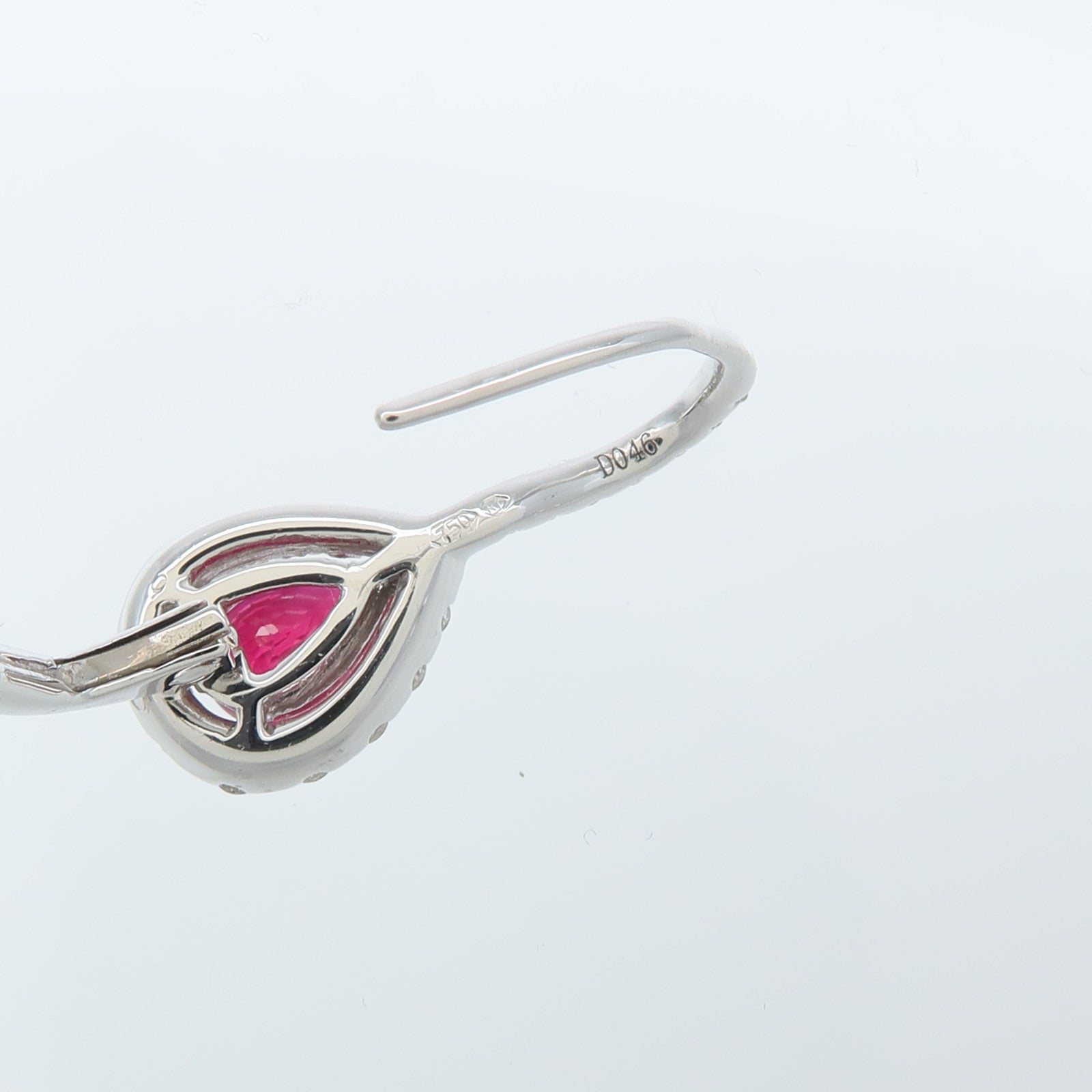 JEWELRY 18K白金Ruby Diamond Earrings紅寶石/鑽石耳環