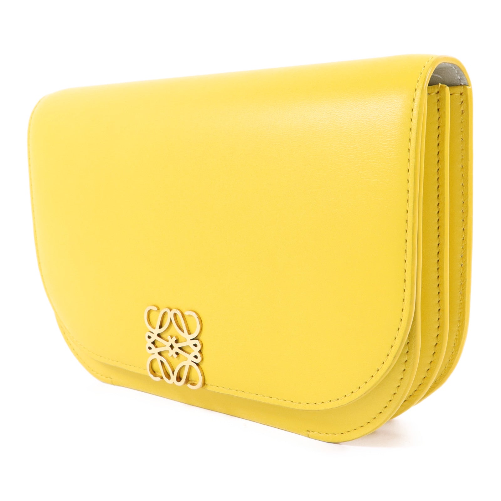 LOEWE 羊皮皮革Goya金扣肩背袋