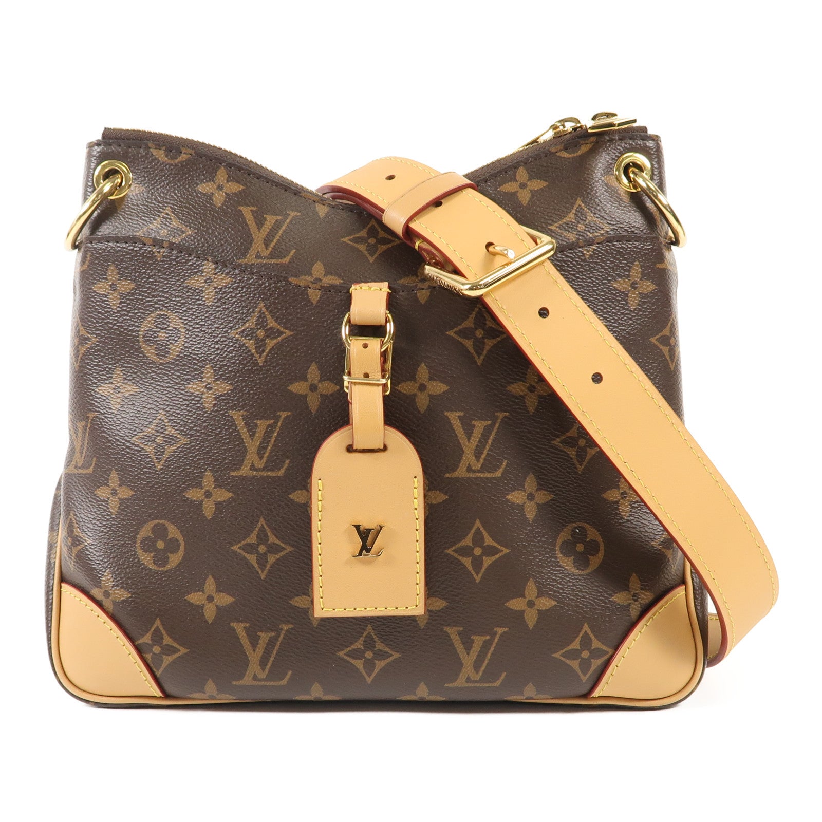 LOUIS VUITTON Monogram Macassar Odeon PM金扣手挽袋