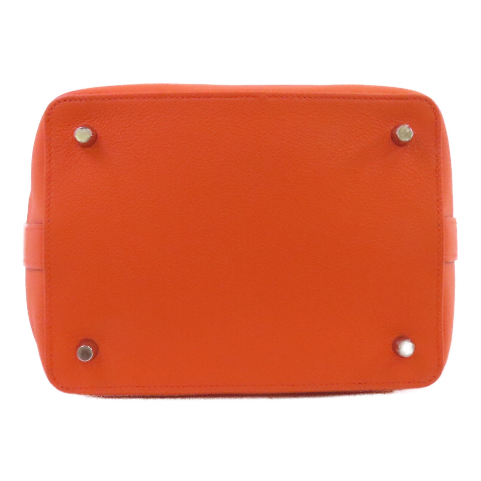 HERMES Everⅽolor皮革Tool Box 20銀扣手挽肩背兩用袋Orange Poppy