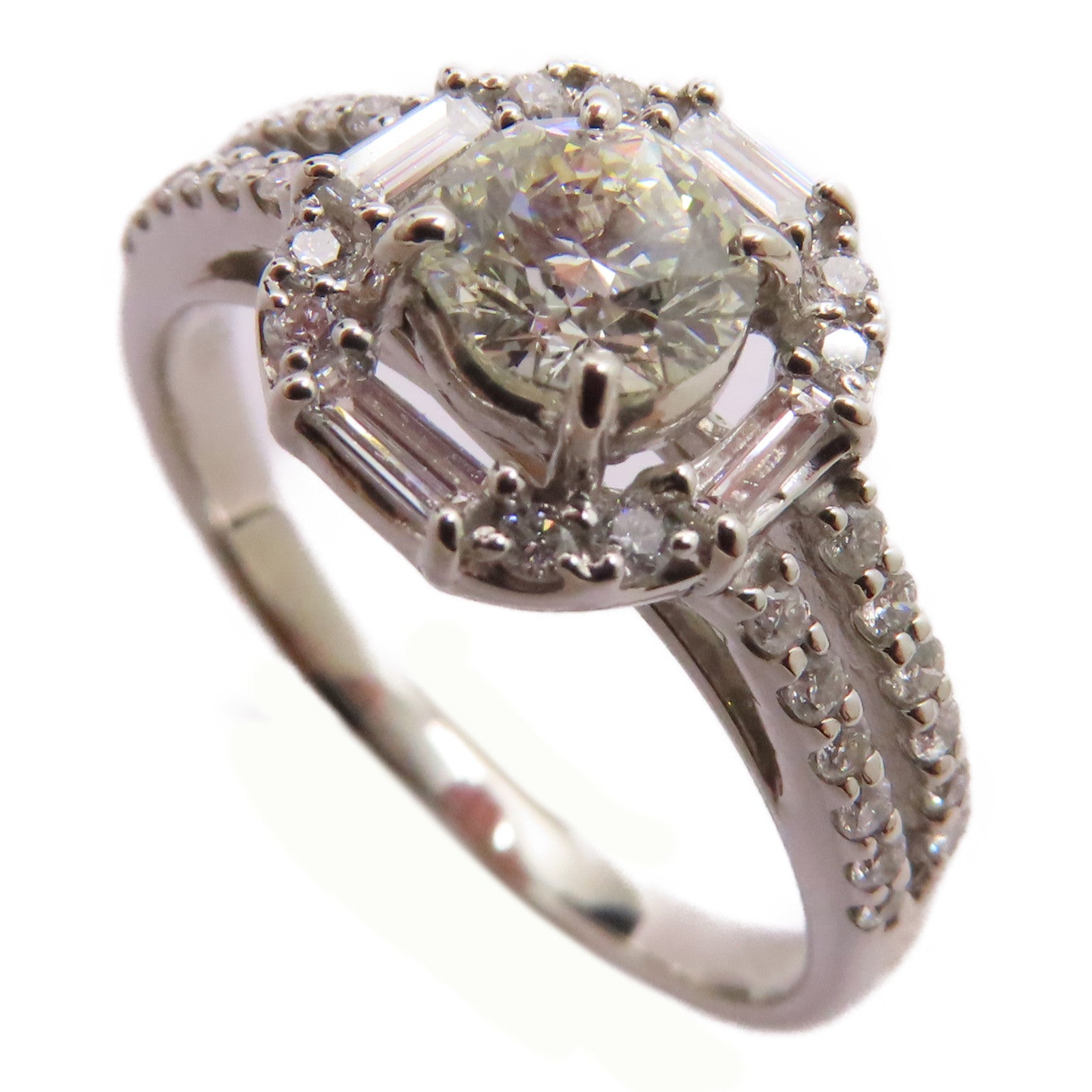 JEWELRY PT900鉑金Diamond Ring 0.511ct/0.38ct鑽石戒指US#7.75