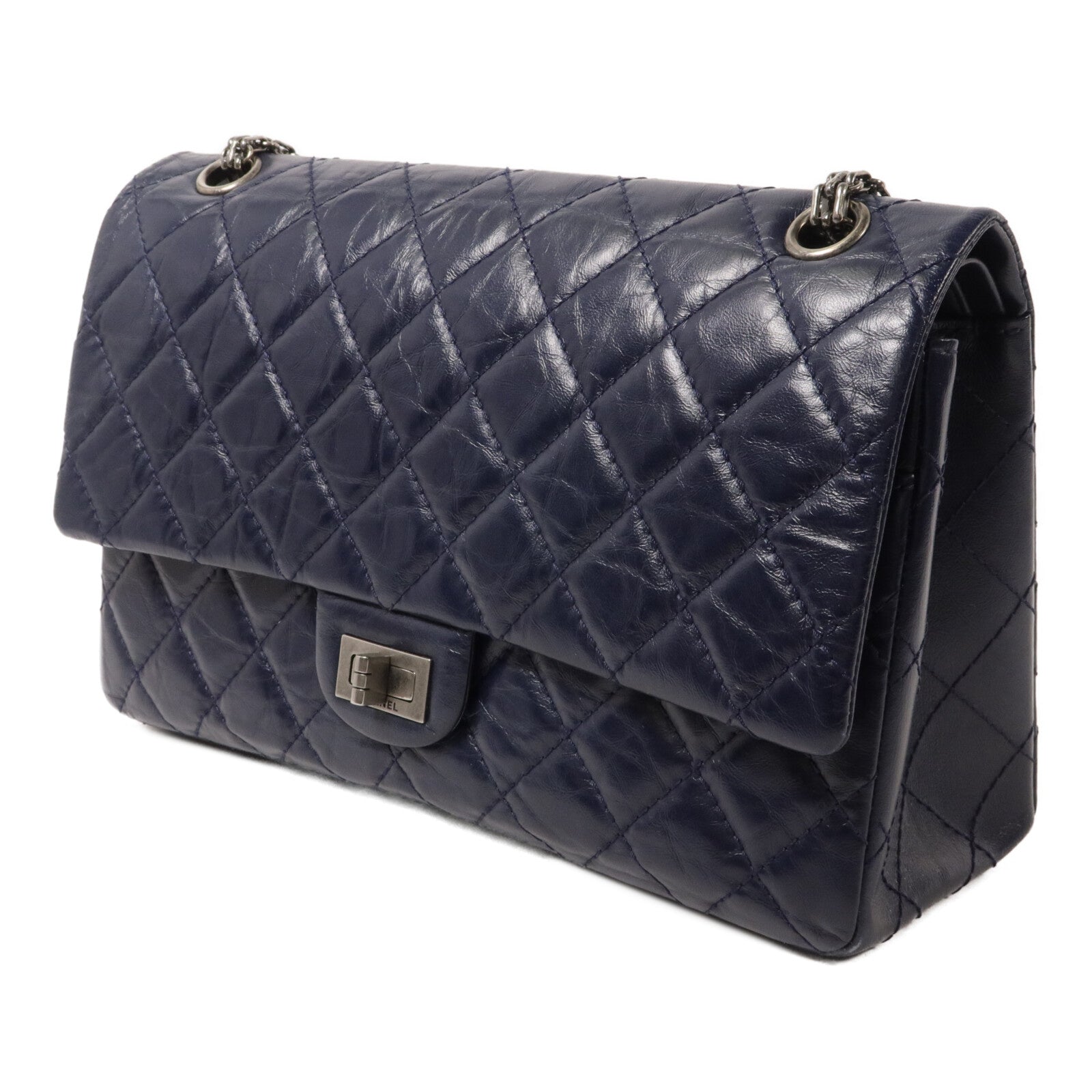 CHANEL 牛皮皮革2.55 Medium鏈帶肩背袋