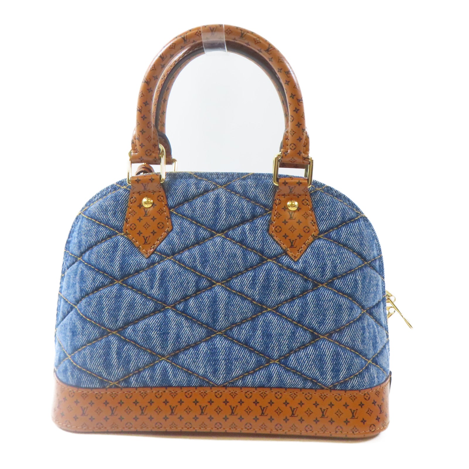 LOUIS VUITTON 【激減優惠】Monogram Denim Alma BB金扣手挽肩背兩用袋藍色/啡色