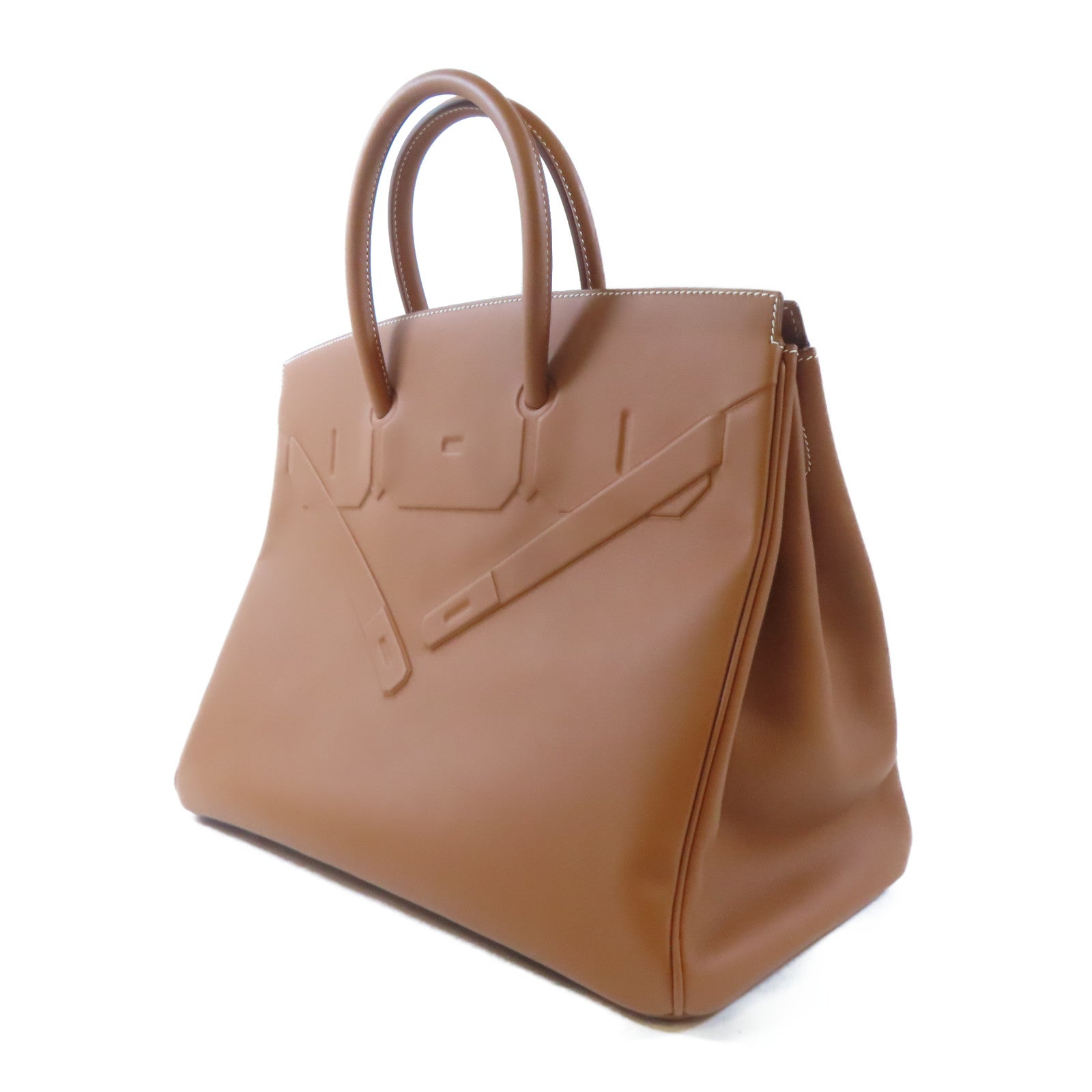 HERMES 【激減優惠】Swift皮革Birkin 35銀扣手挽袋啡色