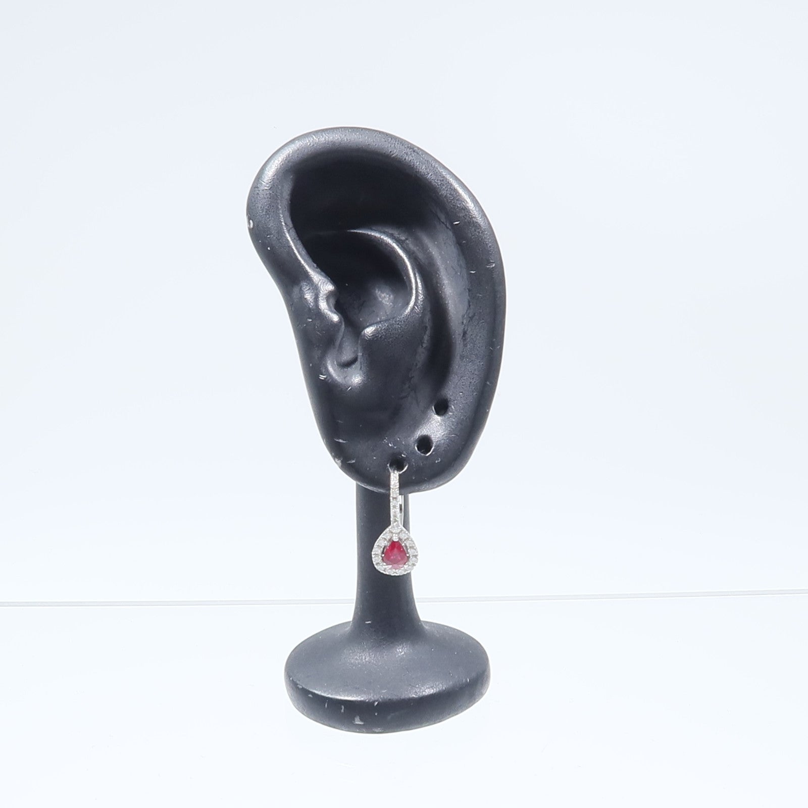 JEWELRY 18K白金Ruby Diamond Earrings紅寶石/鑽石耳環