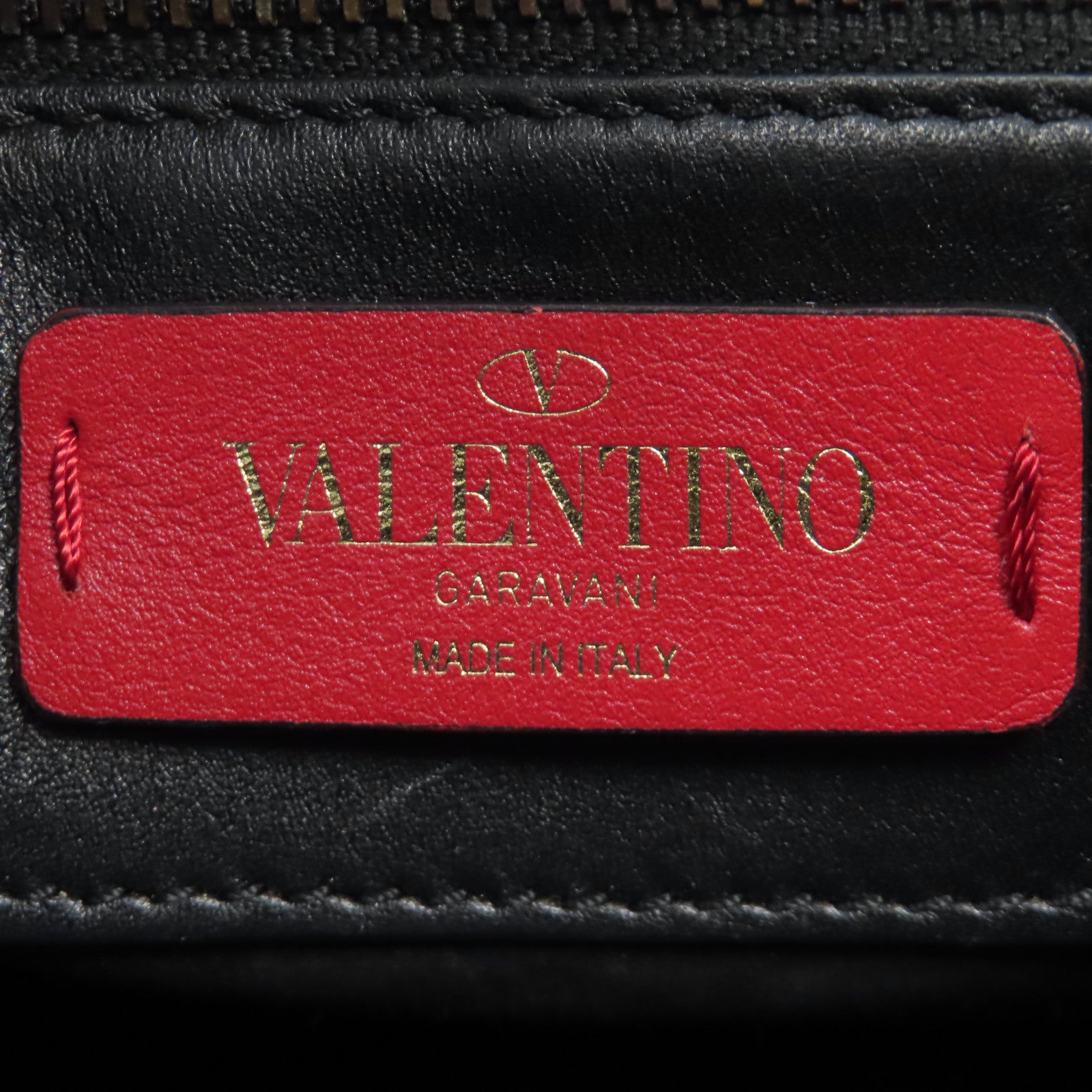 Valentino 牛皮皮革Hand Bag金扣手挽肩背兩用袋黑色