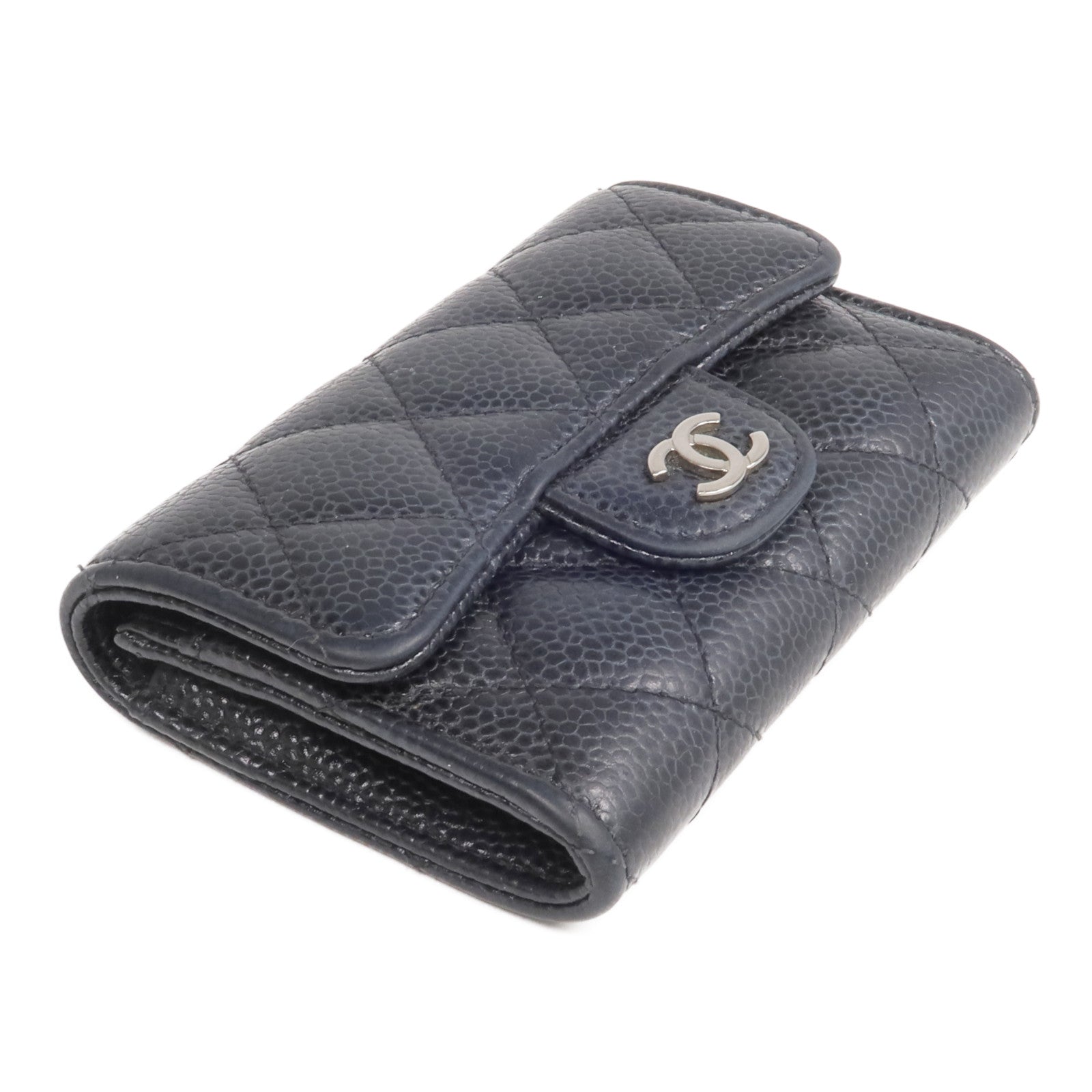 CHANEL 牛皮皮革Card Case銀扣卡片套