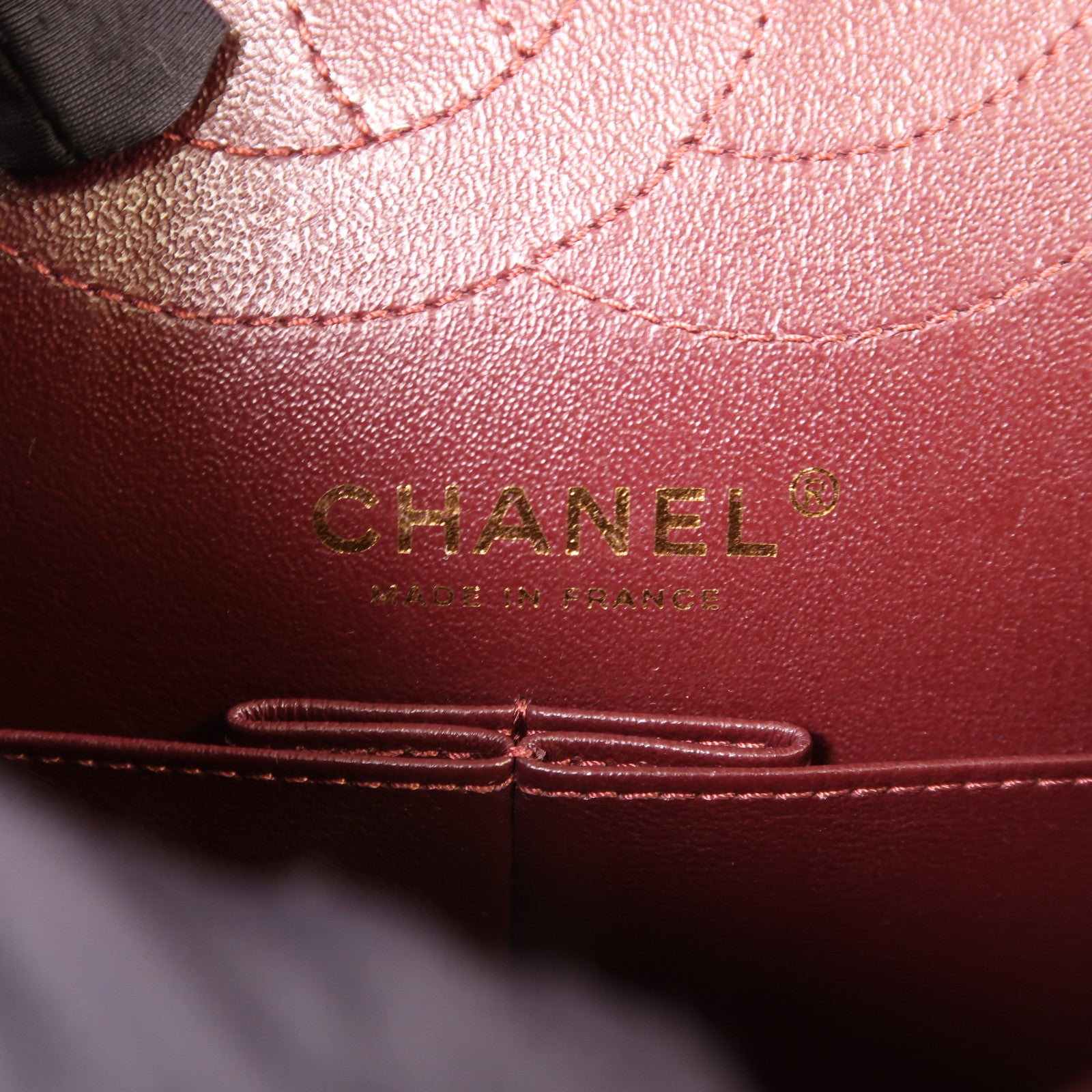 CHANEL 牛皮皮革2.55金扣鏈帶肩背袋