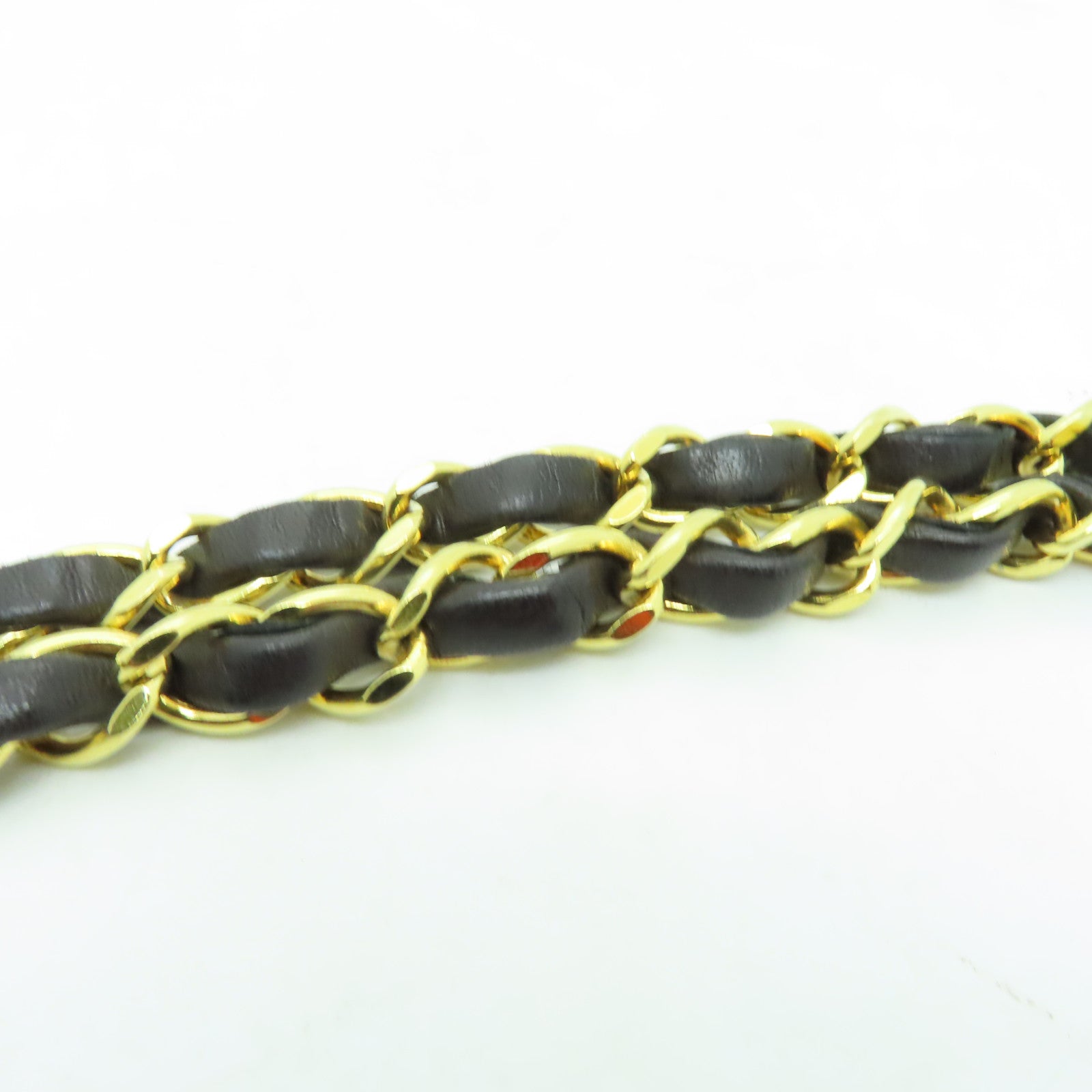 CHANEL 菱格牛皮皮革Matelasse Chain Shoulder金扣鏈帶肩背袋啡色