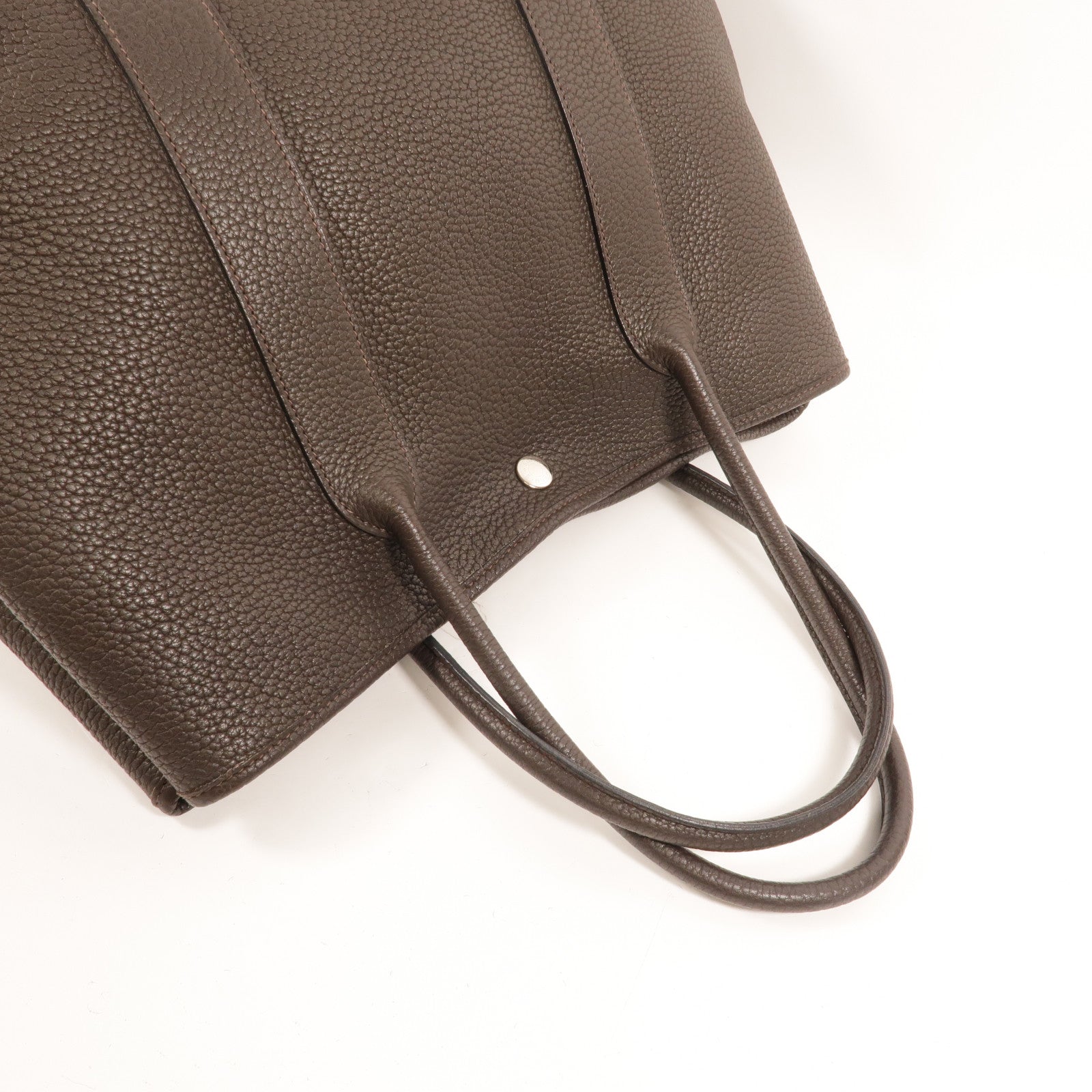 HERMES Negonda皮革Garden Party PM手挽袋Chocolate
