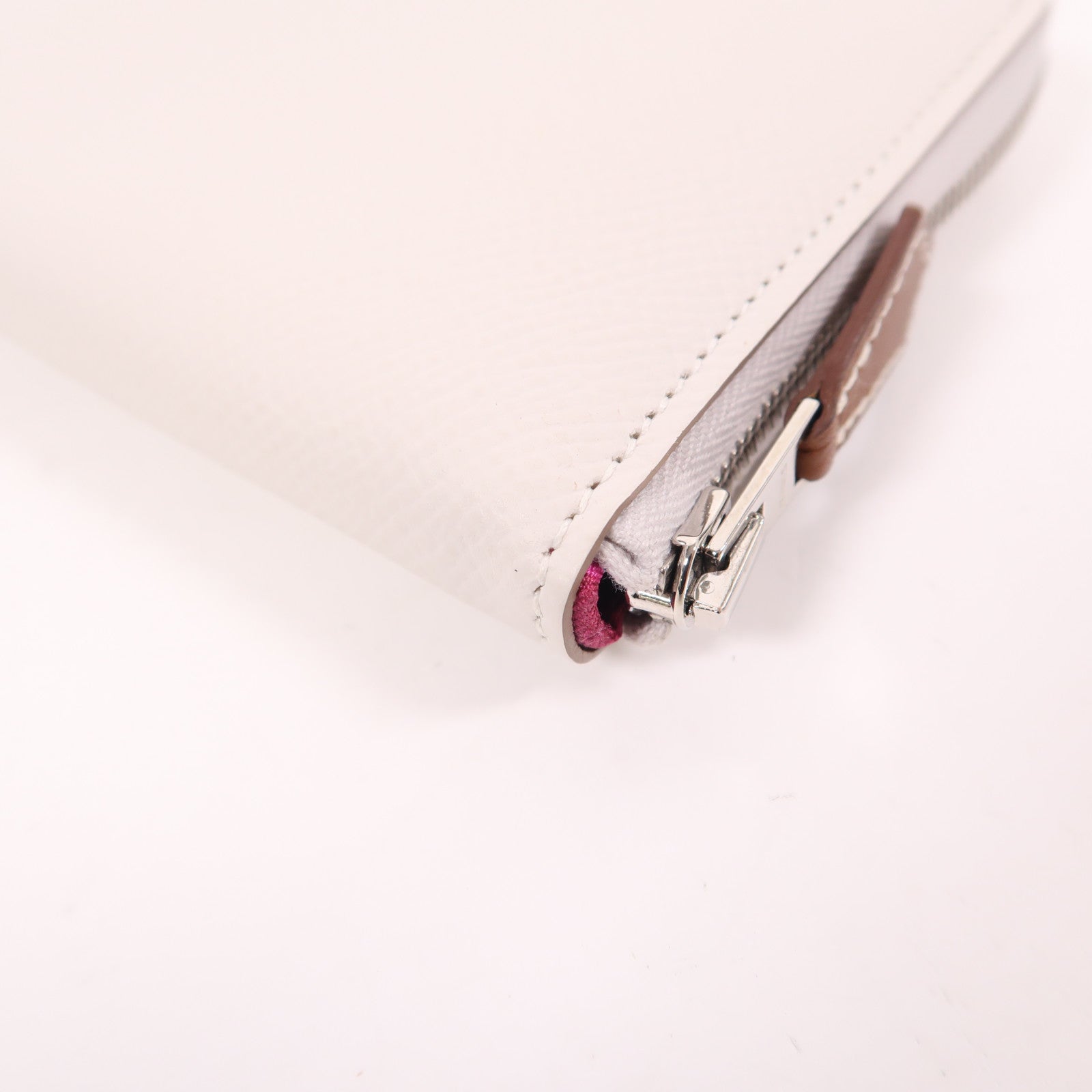 HERMES Epsom皮革Silk In Compact Wallet銀扣錢包