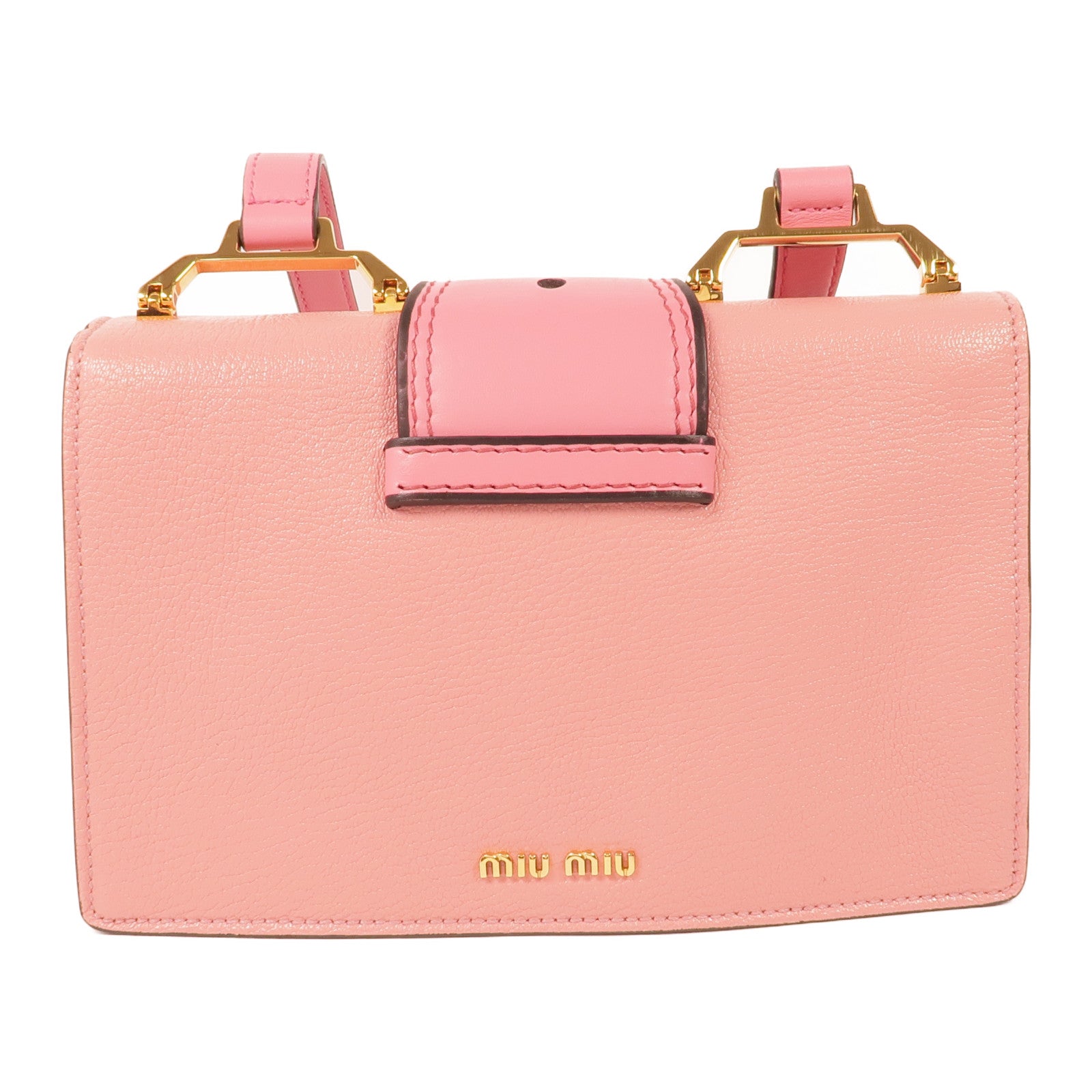 Miu Miu 山羊皮皮革Shoulder Bag金扣肩背袋