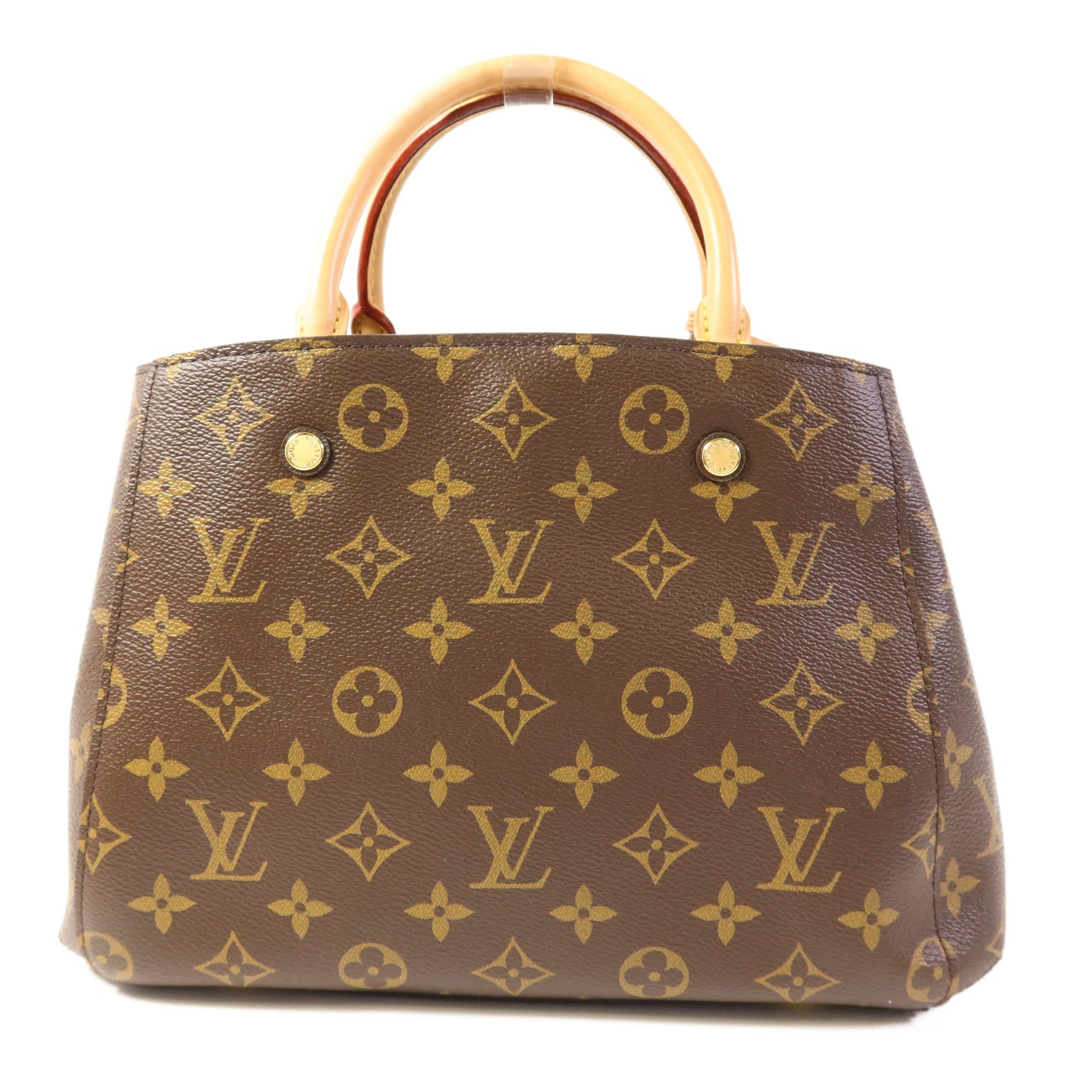 LOUIS VUITTON Monogram Montaigne BB金扣手挽肩背兩用袋棕色