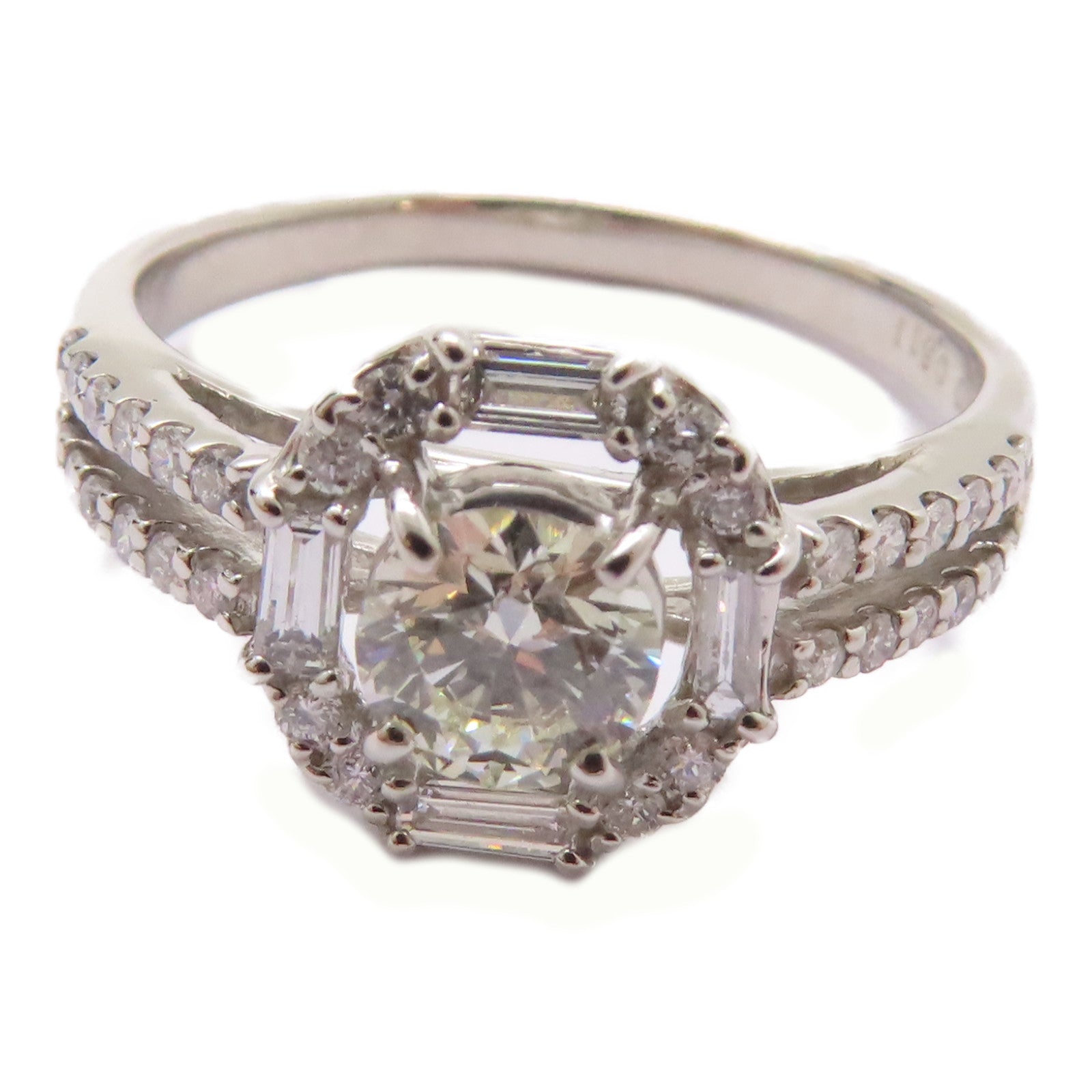 JEWELRY PT900鉑金Diamond Ring 0.511ct/0.38ct鑽石戒指US#7.75