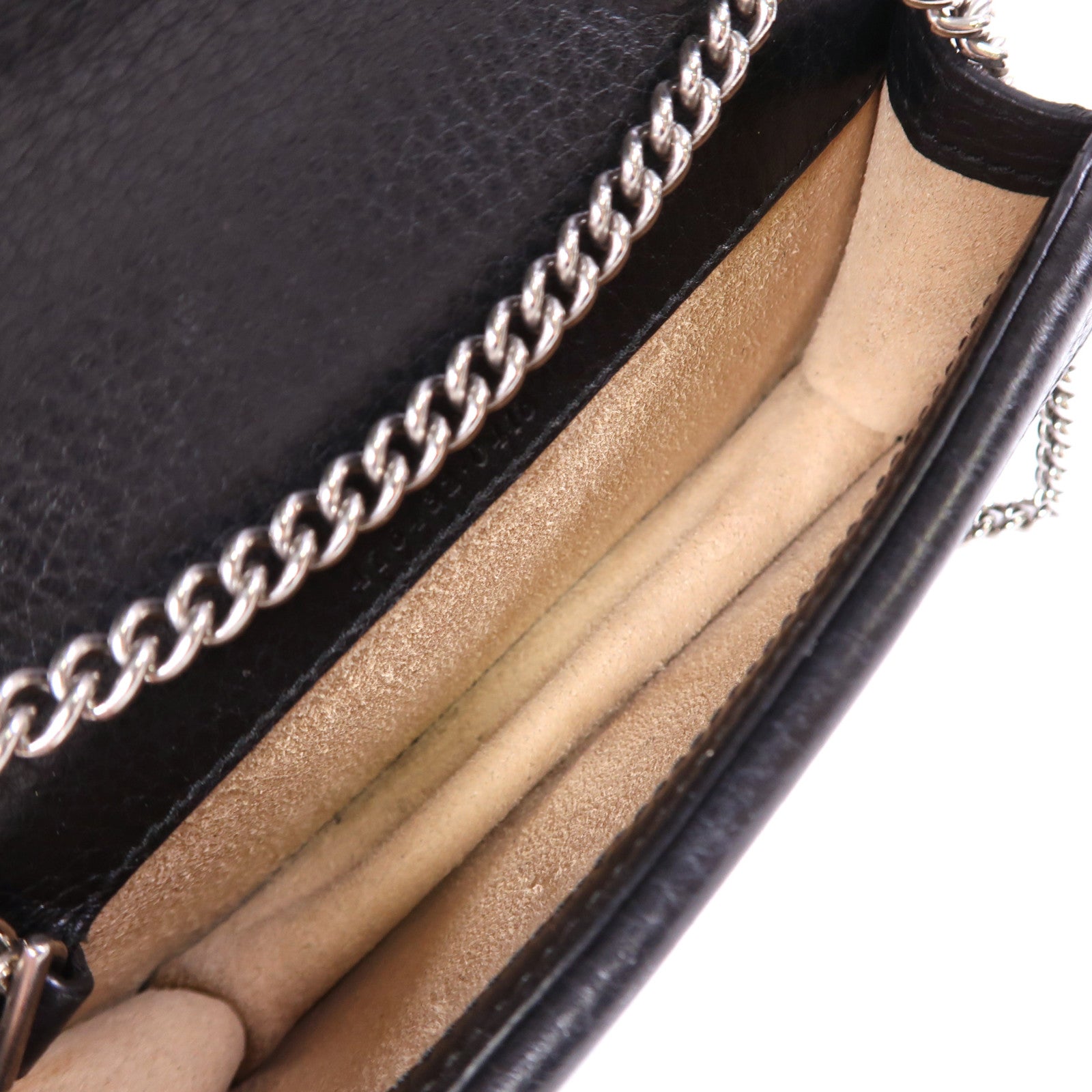 GUCCI GG SHW Dionysus Chain Shoulder Bag 476432 Calfskin Leather Black