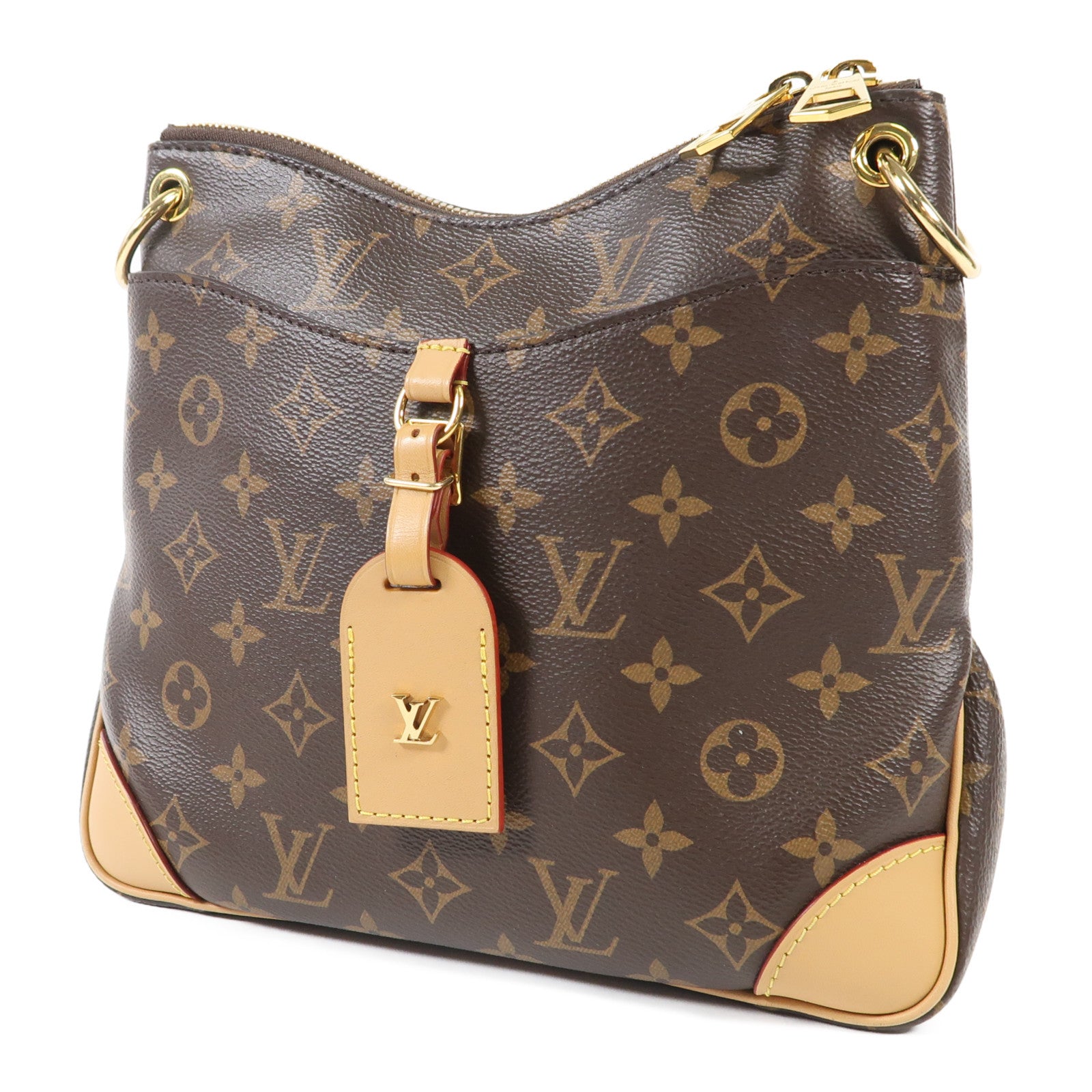 LOUIS VUITTON Monogram Macassar Odeon PM金扣手挽袋