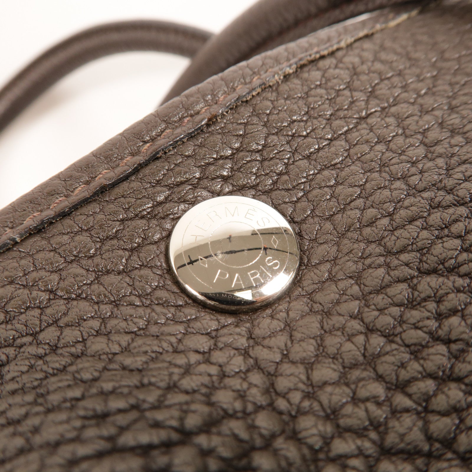 HERMES Negonda皮革Garden Party PM手挽袋Chocolate