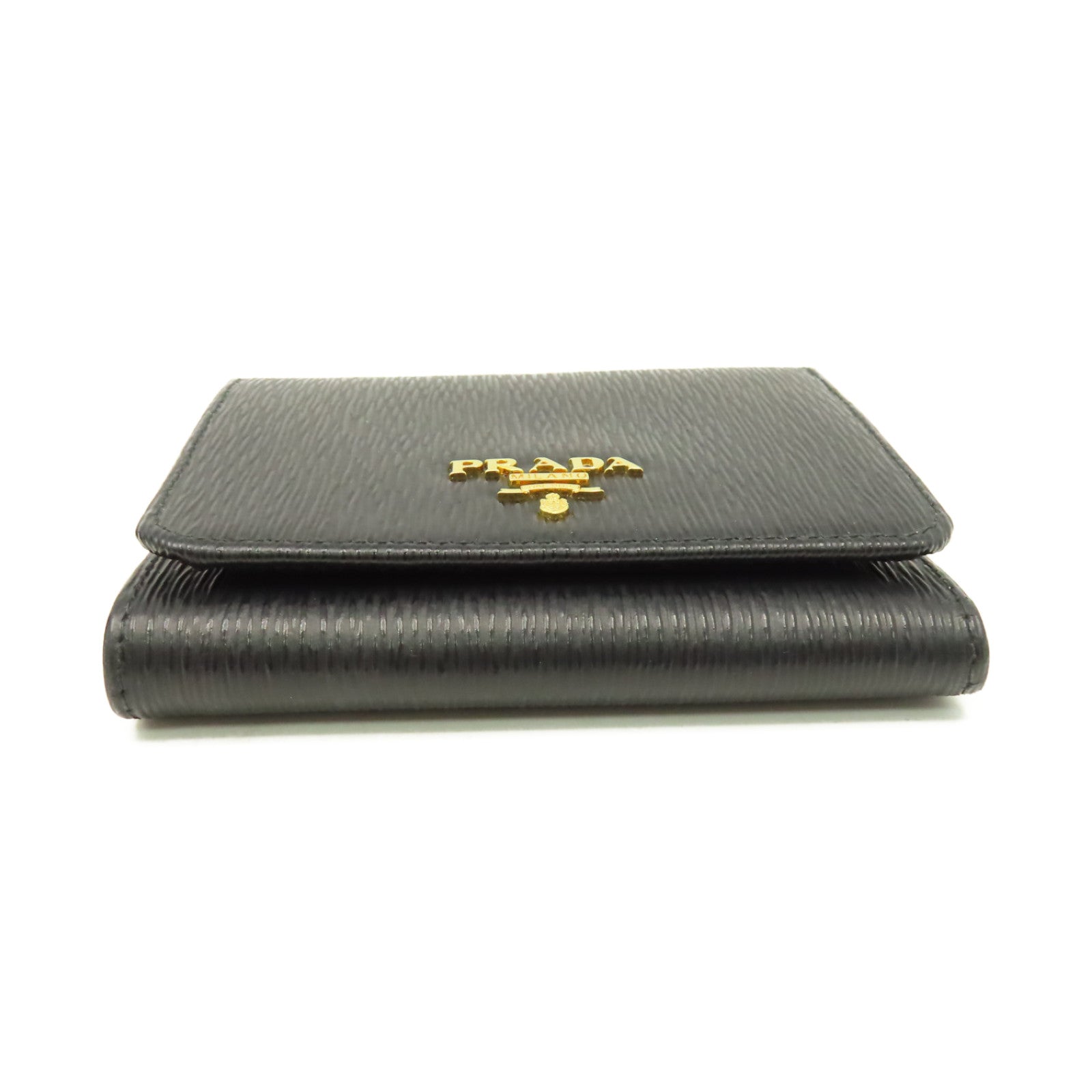 PRADA 牛皮皮革Short Wallet短錢包黑色