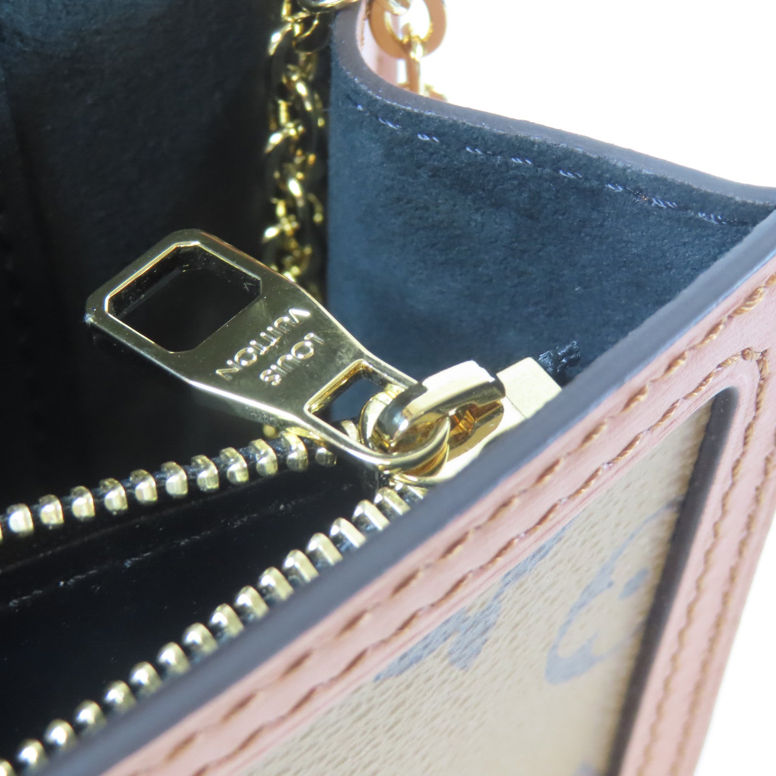 LOUIS VUITTON 【激減優惠】Monogram Dauphine Chain Wallet金扣鏈帶肩背袋啡色