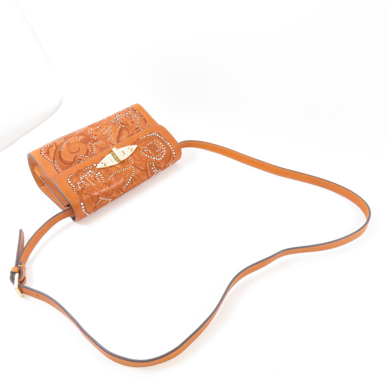 Valentino 牛皮皮革Shoulder Bag金扣肩背袋