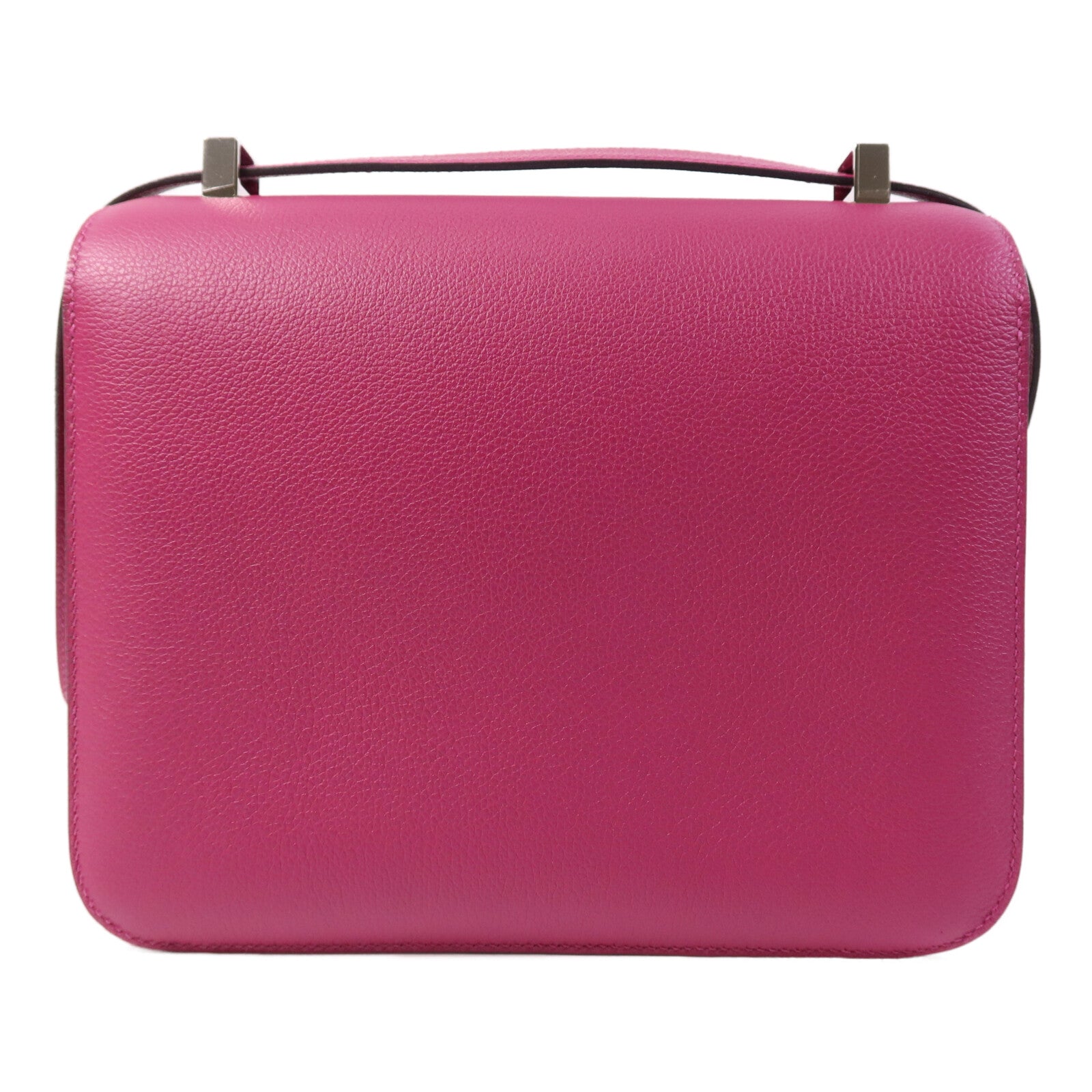 HERMES Evercolor皮革Constance 24銀扣肩背袋Rose Purple