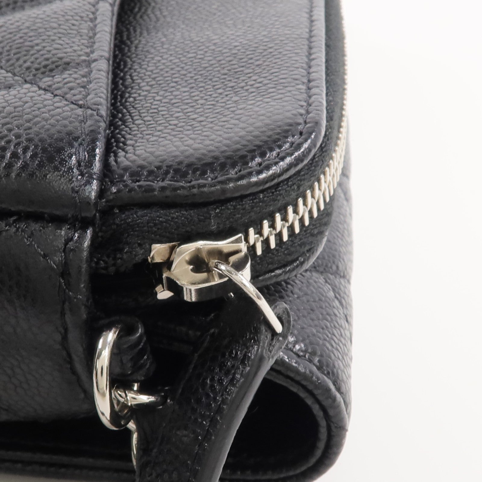 CHANEL 牛皮皮革WOC Wallet On Chain銀扣鏈帶肩背袋