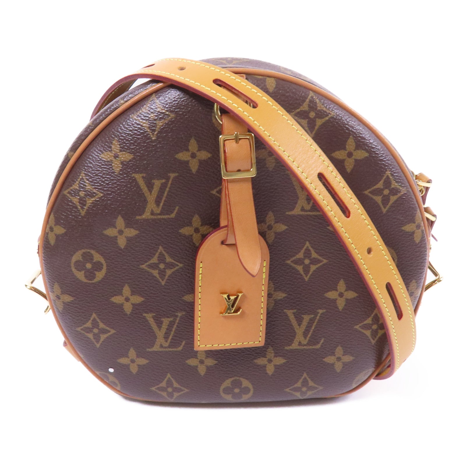 LOUIS VUITTON Monogram Boite Chapeau Souple金扣肩背袋棕色