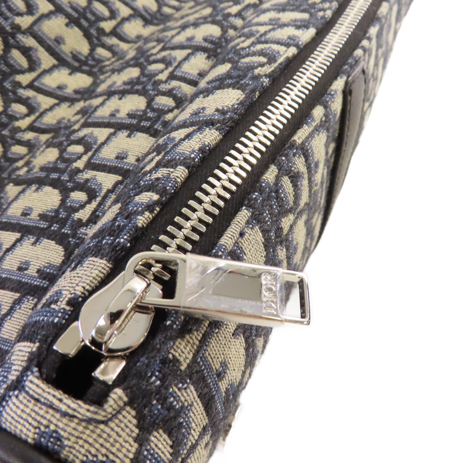 Dior 【激減優惠】Oblique帆布Saddle Shoulder Bag銀扣肩背袋寶藍色
