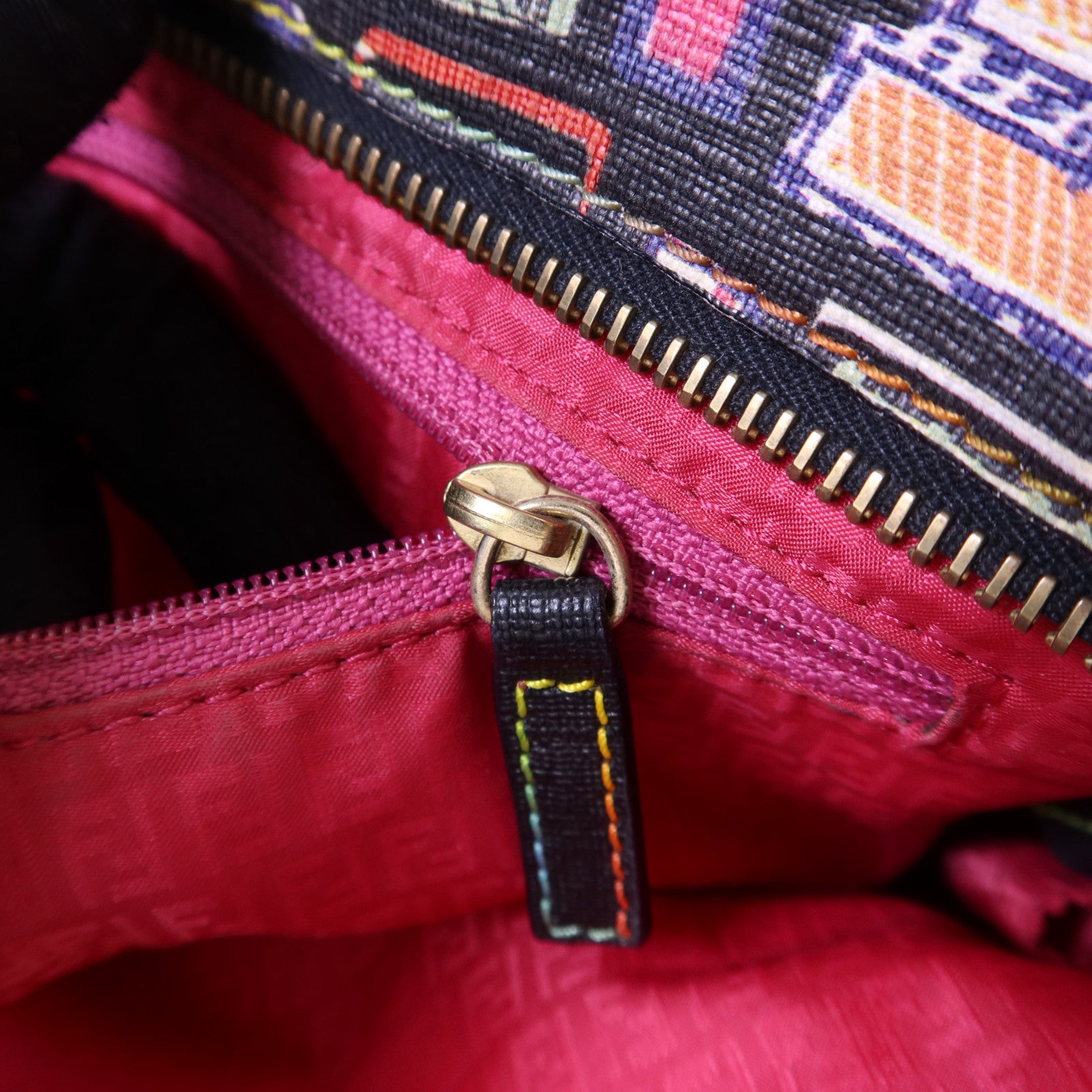 FENDI 塗層帆布Shoulder Tote金扣肩背袋/手挽袋