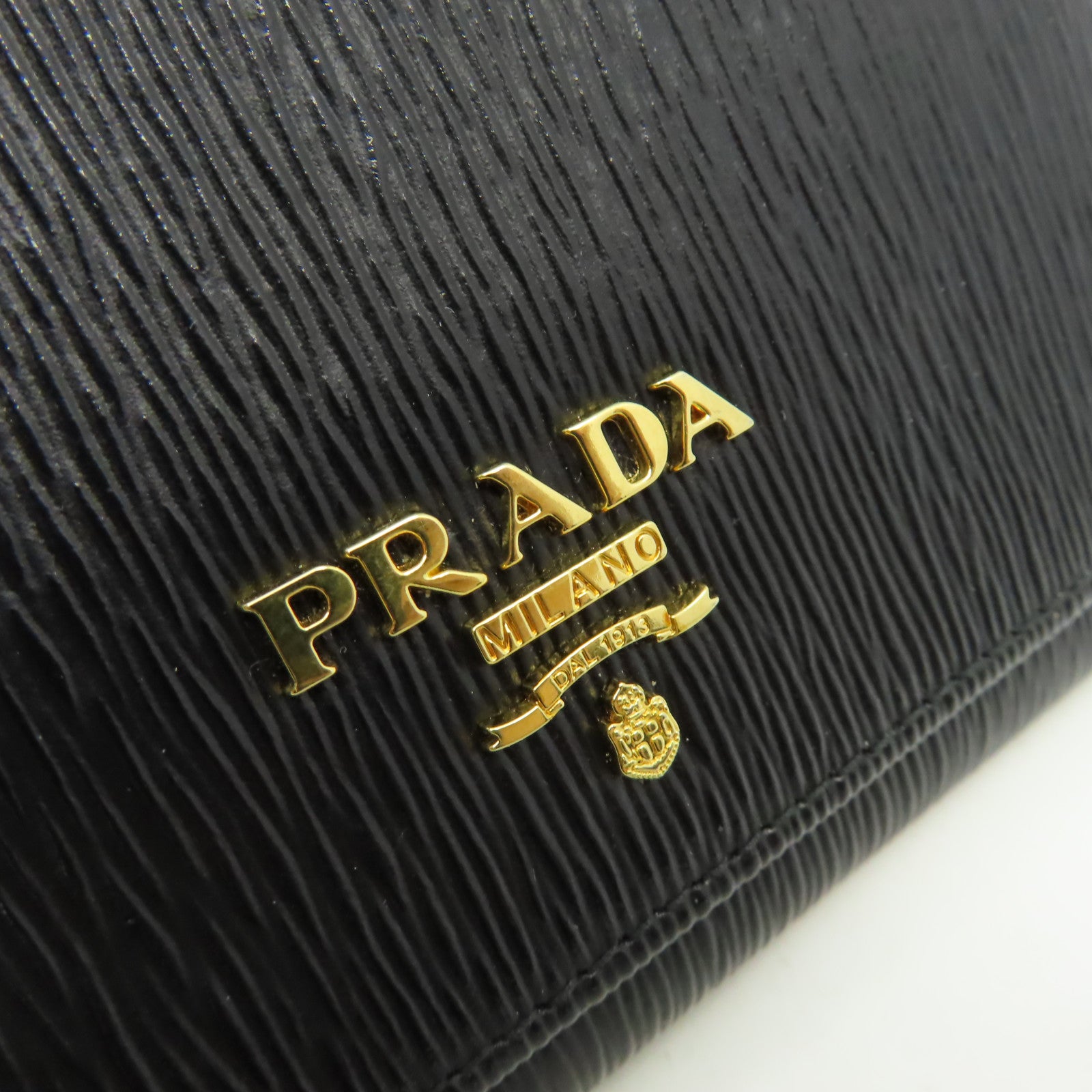 PRADA 牛皮皮革Short Wallet短錢包黑色
