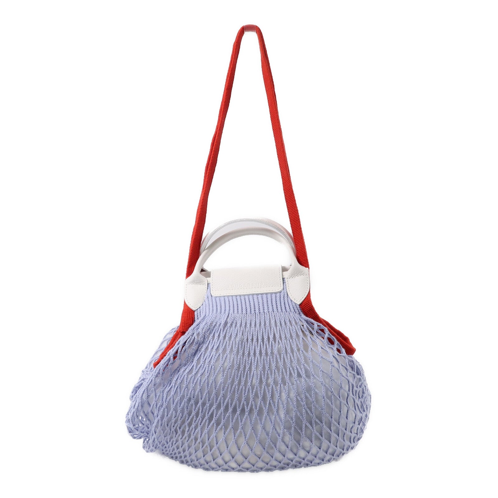 Longchamp 棉質/皮革Le Pliagr Mesh Bag L手挽肩背兩用袋