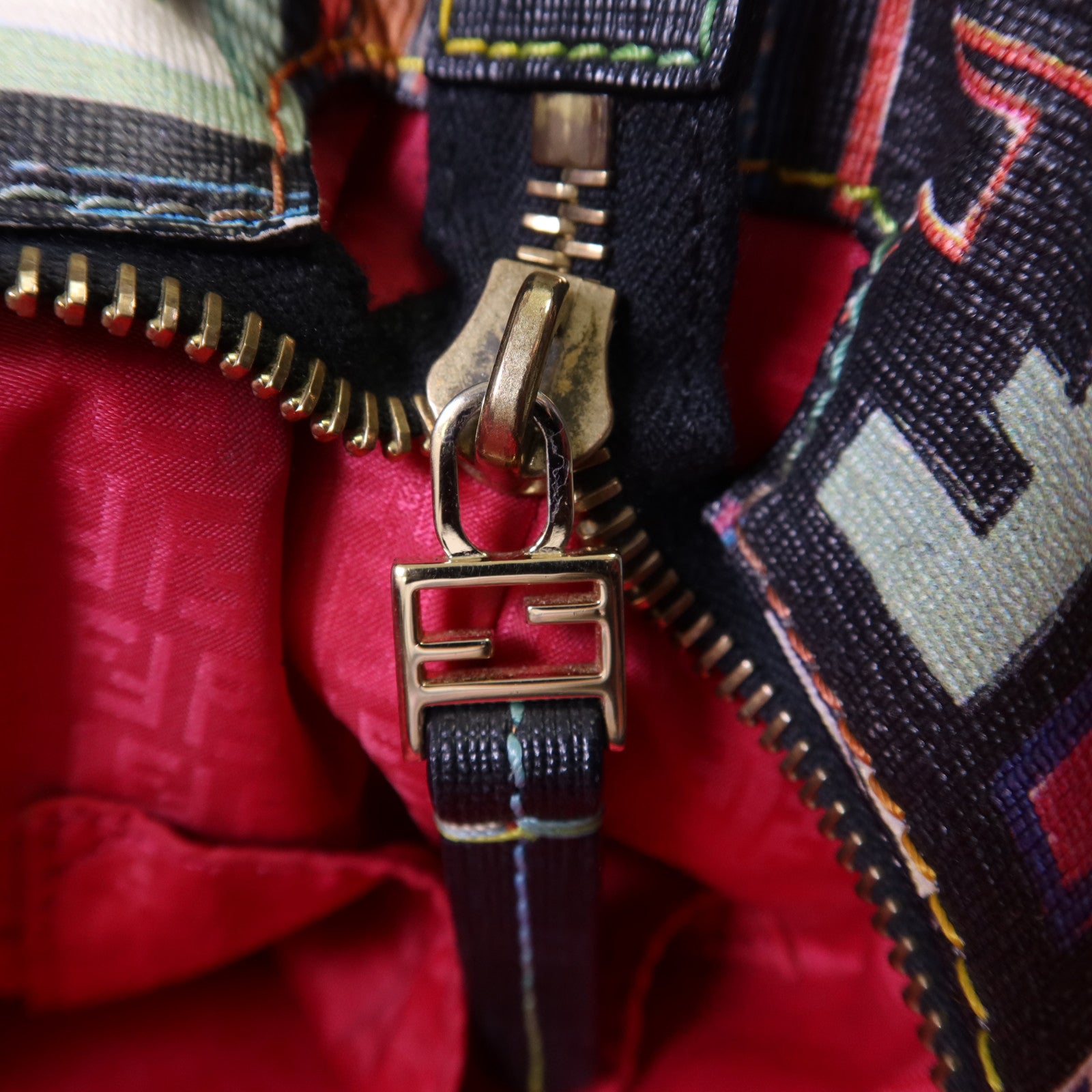 FENDI 塗層帆布Shoulder Tote金扣肩背袋/手挽袋