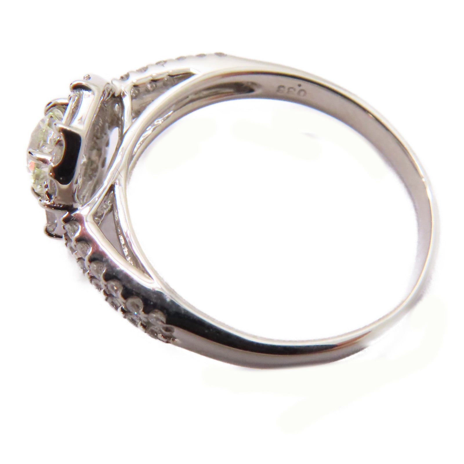 JEWELRY PT900鉑金Diamond Ring 0.511ct/0.38ct鑽石戒指US#7.75