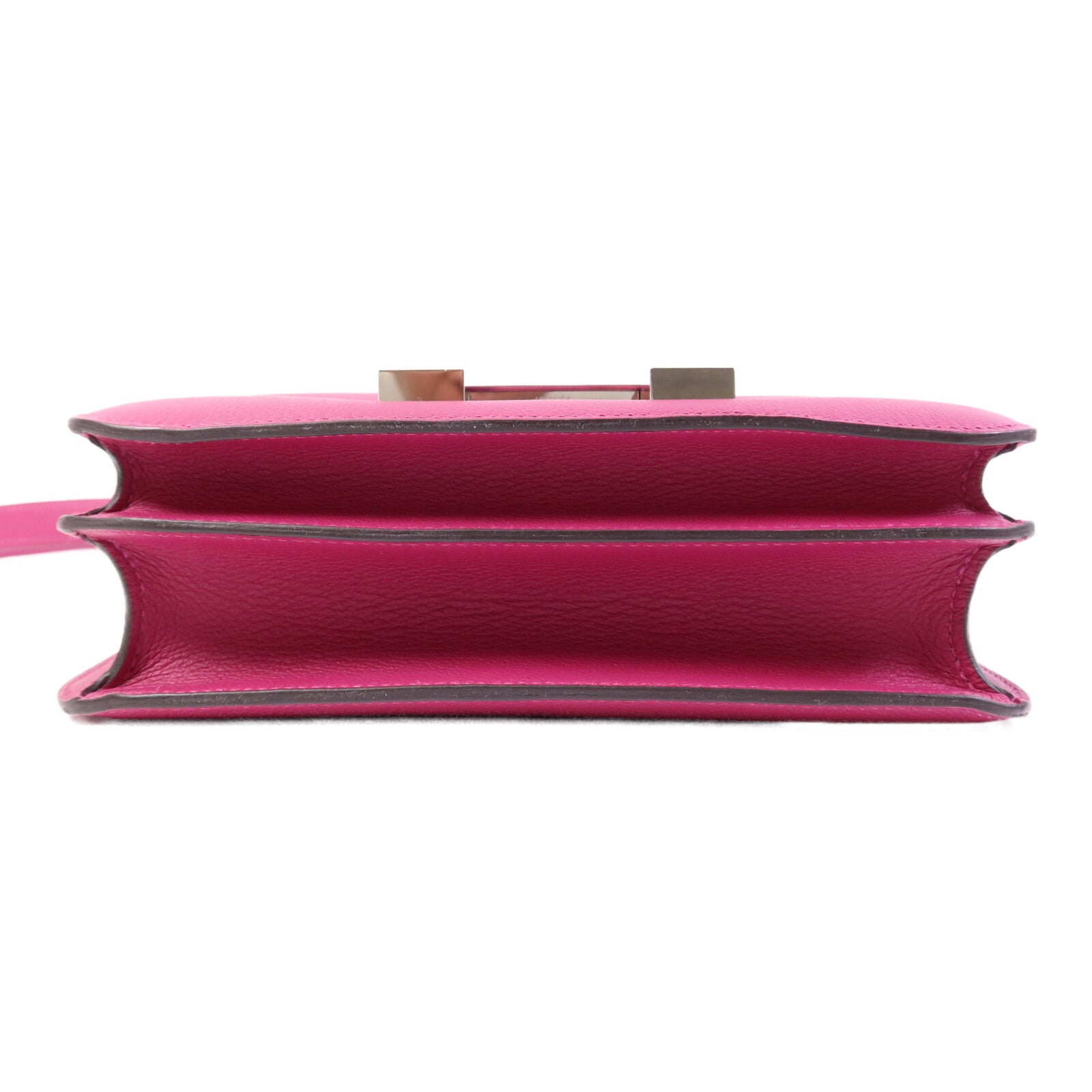 HERMES Evercolor皮革Constance 24銀扣肩背袋Rose Purple